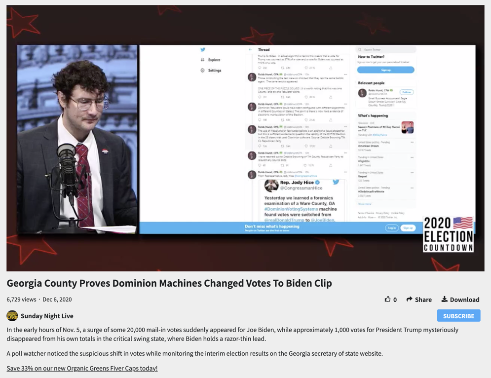 Infowars video claims Dominion changed votes for Biden