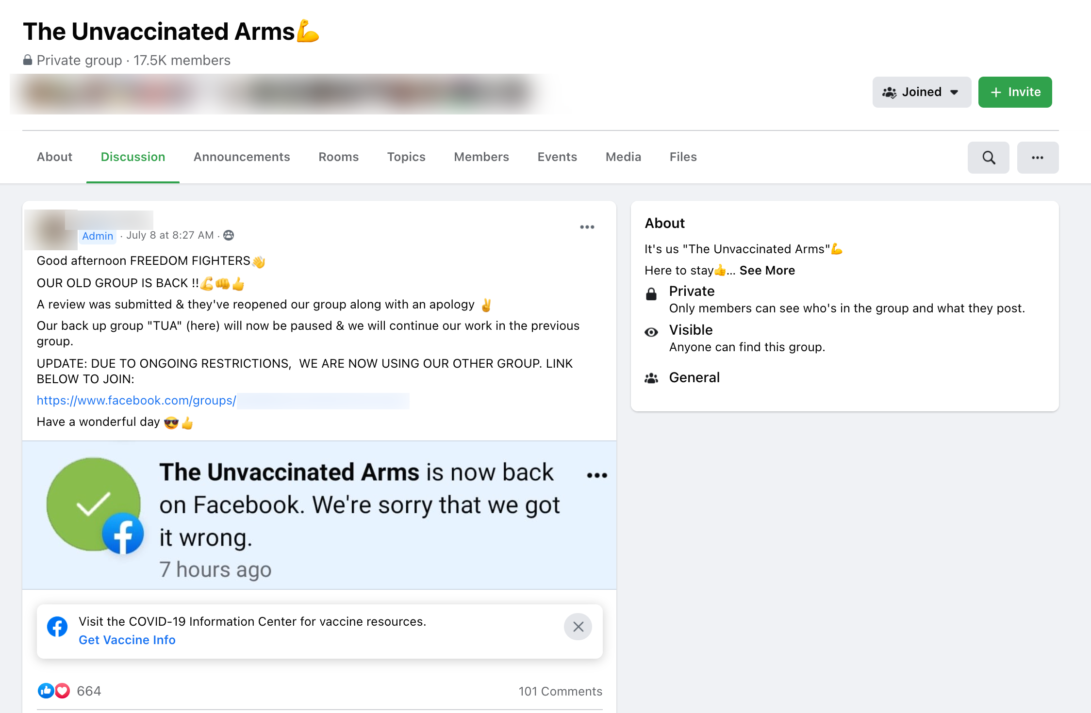 image of facebook post