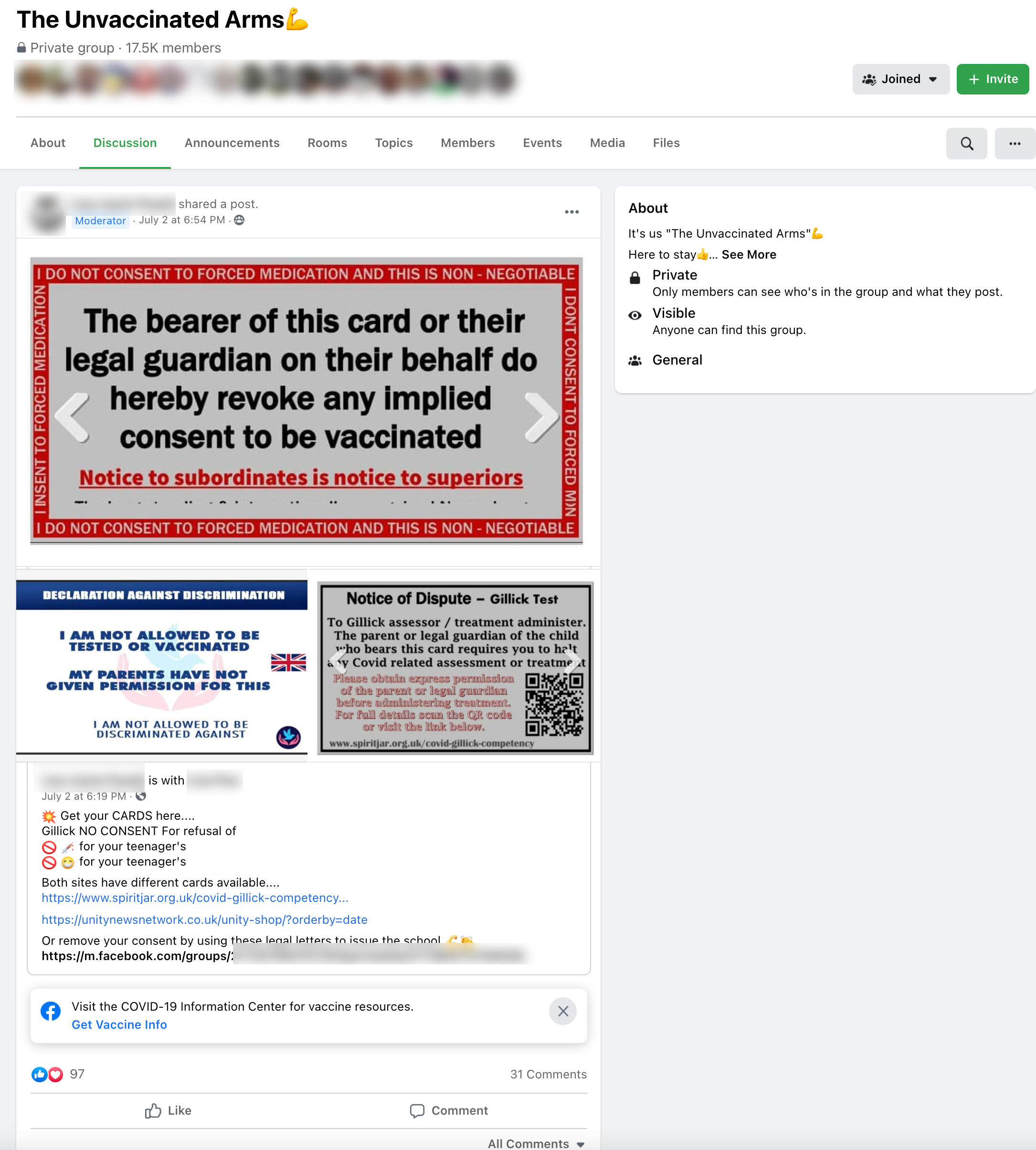 image of facebook post