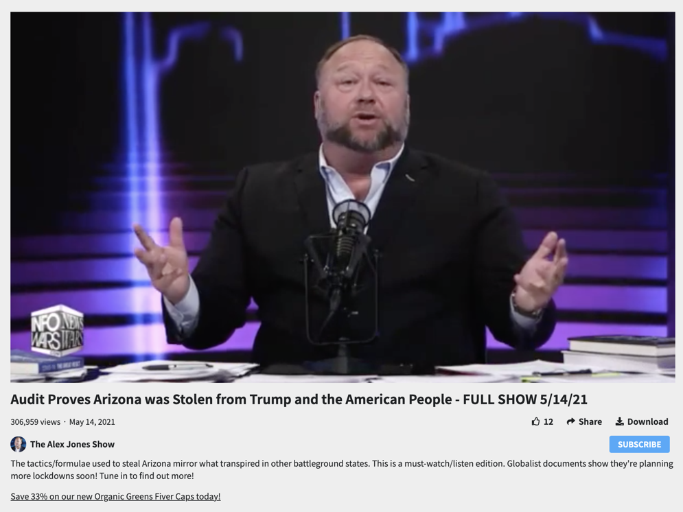 Alex Jones accuses Dominion of illegal conduct 