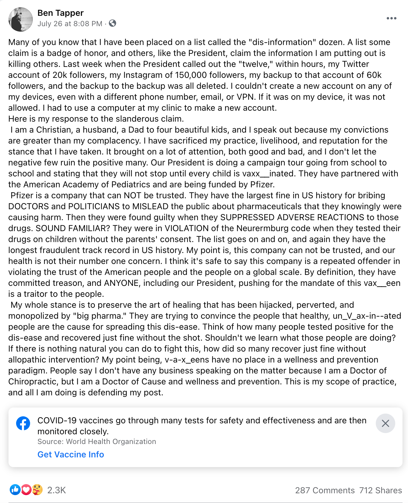 image of facebook post