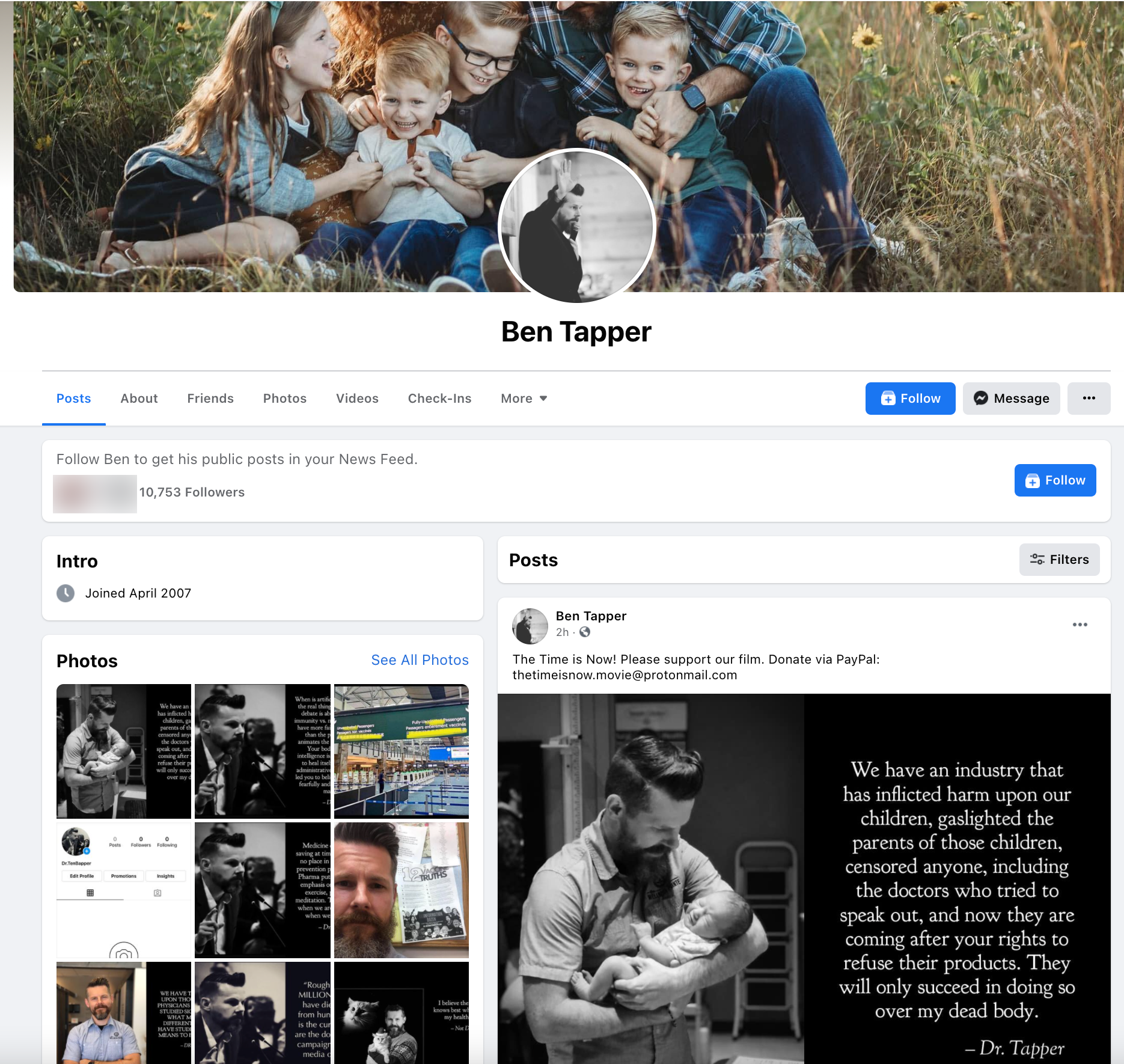 image of facebook profile