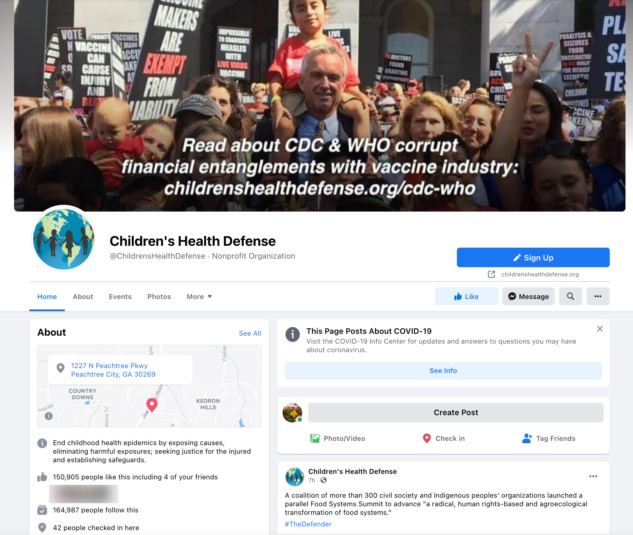image of facebook page