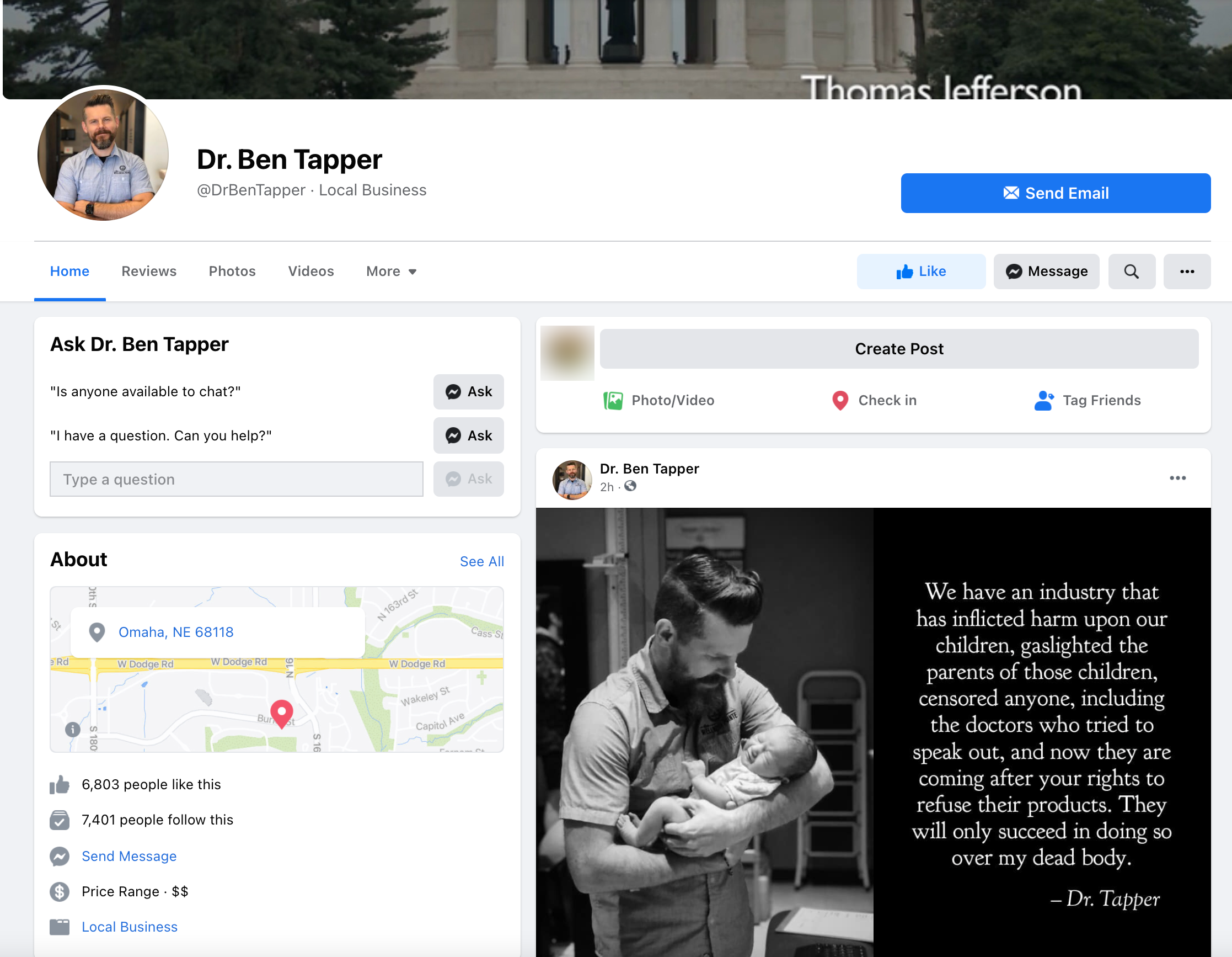 image of facebook page