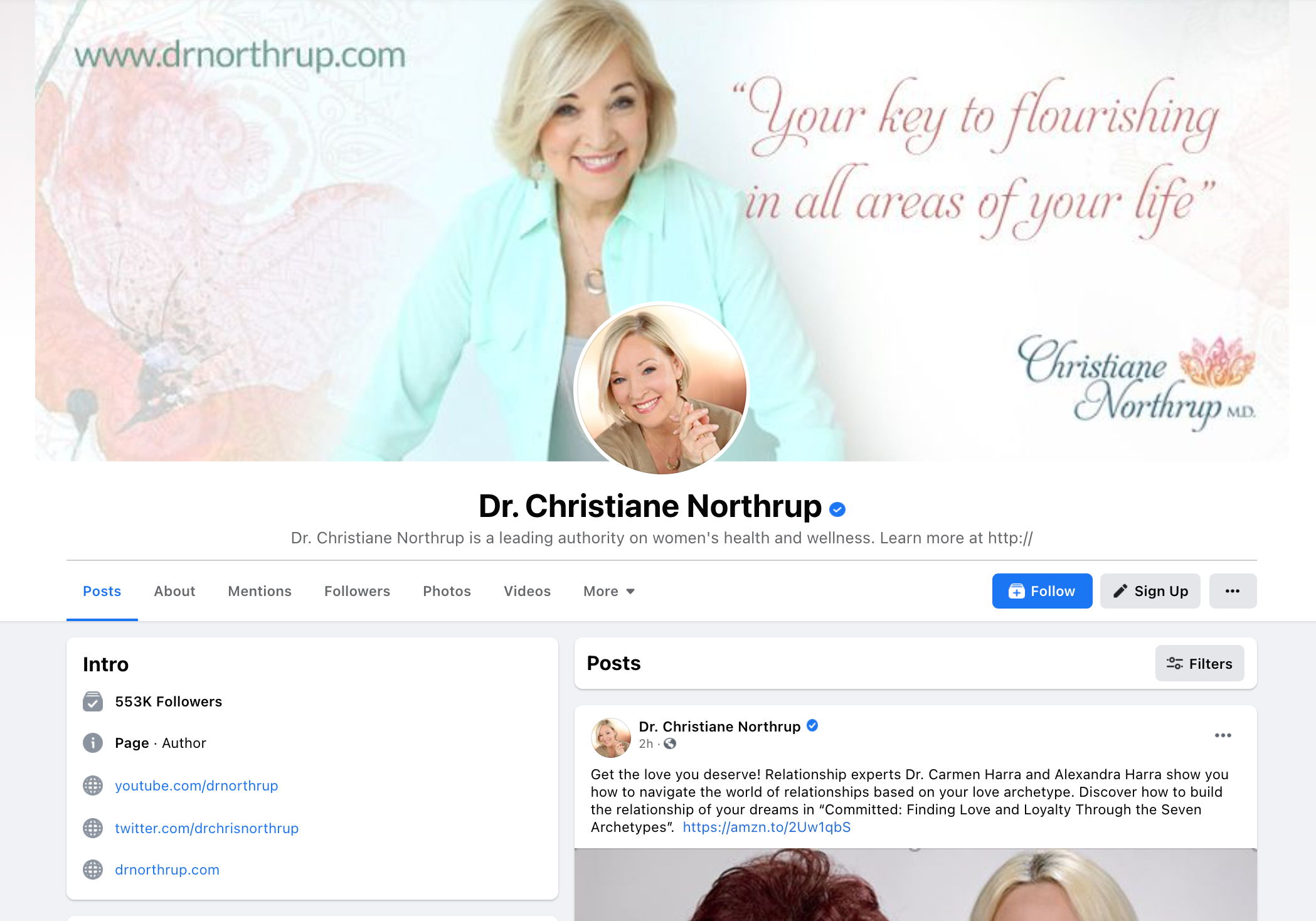 image of facebook page