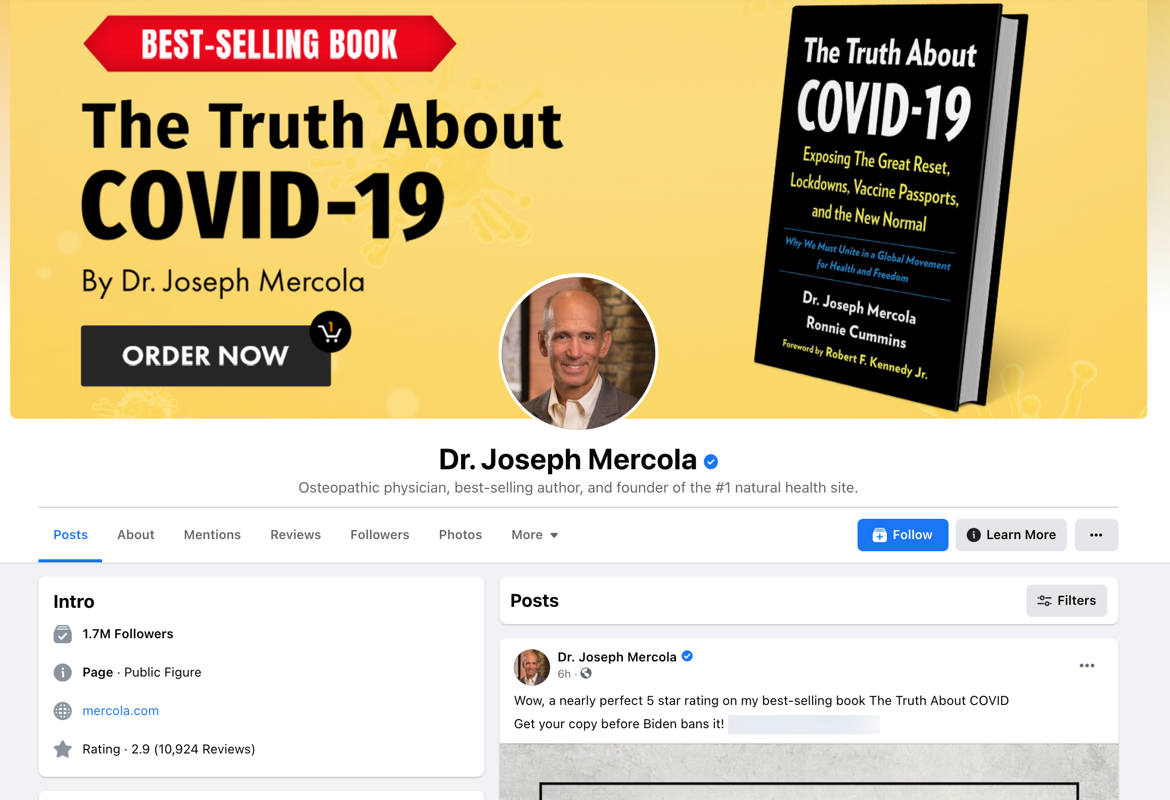 image of facebook page