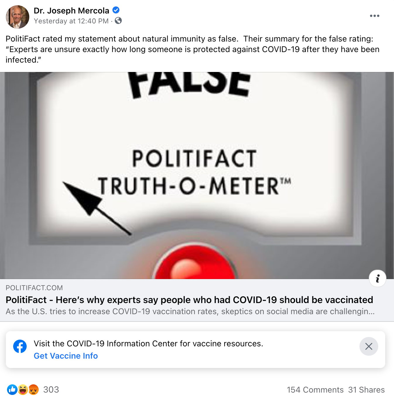 image of facebook post