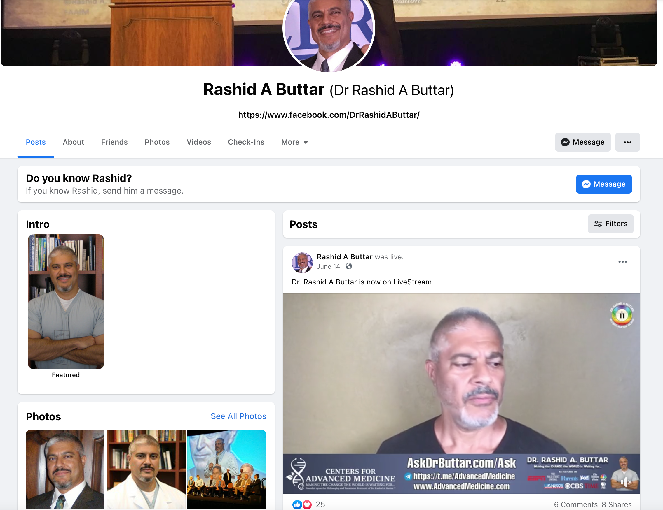 image of facebook profile