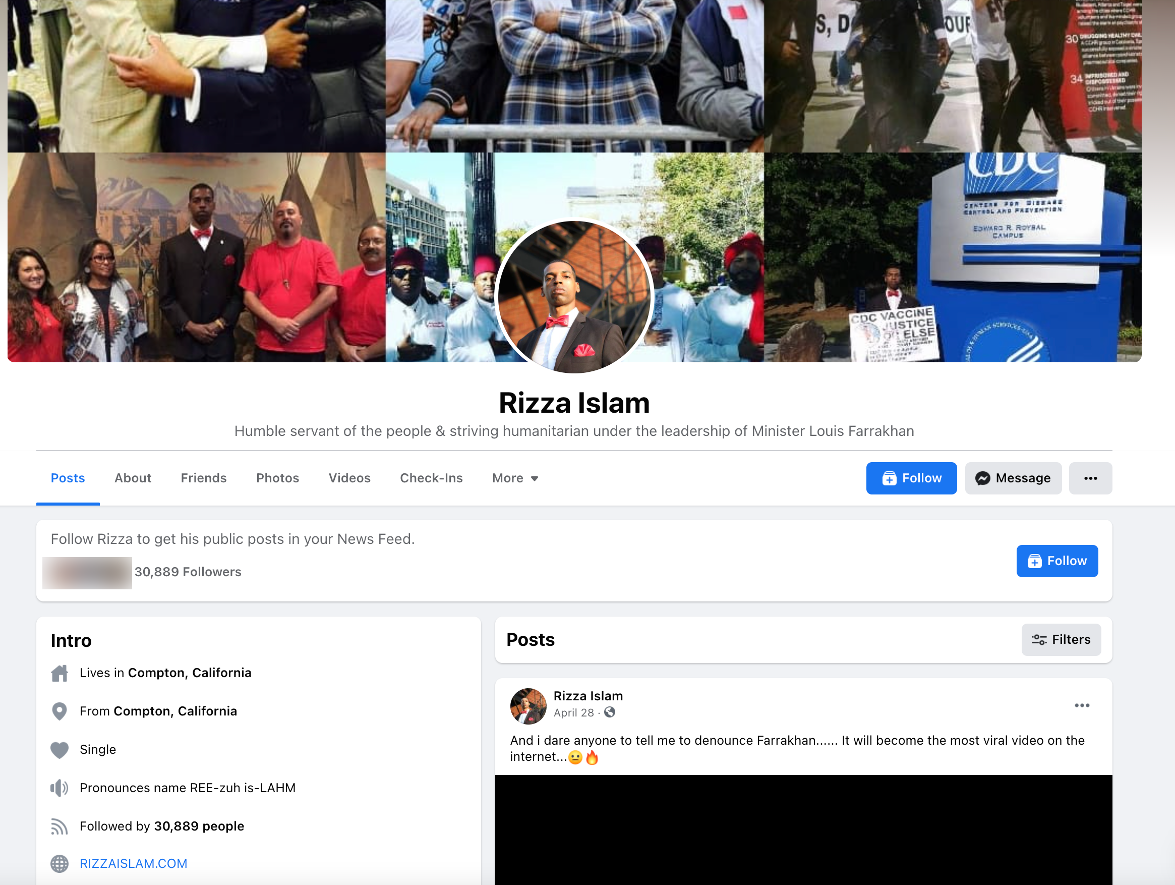 image of facebook profile