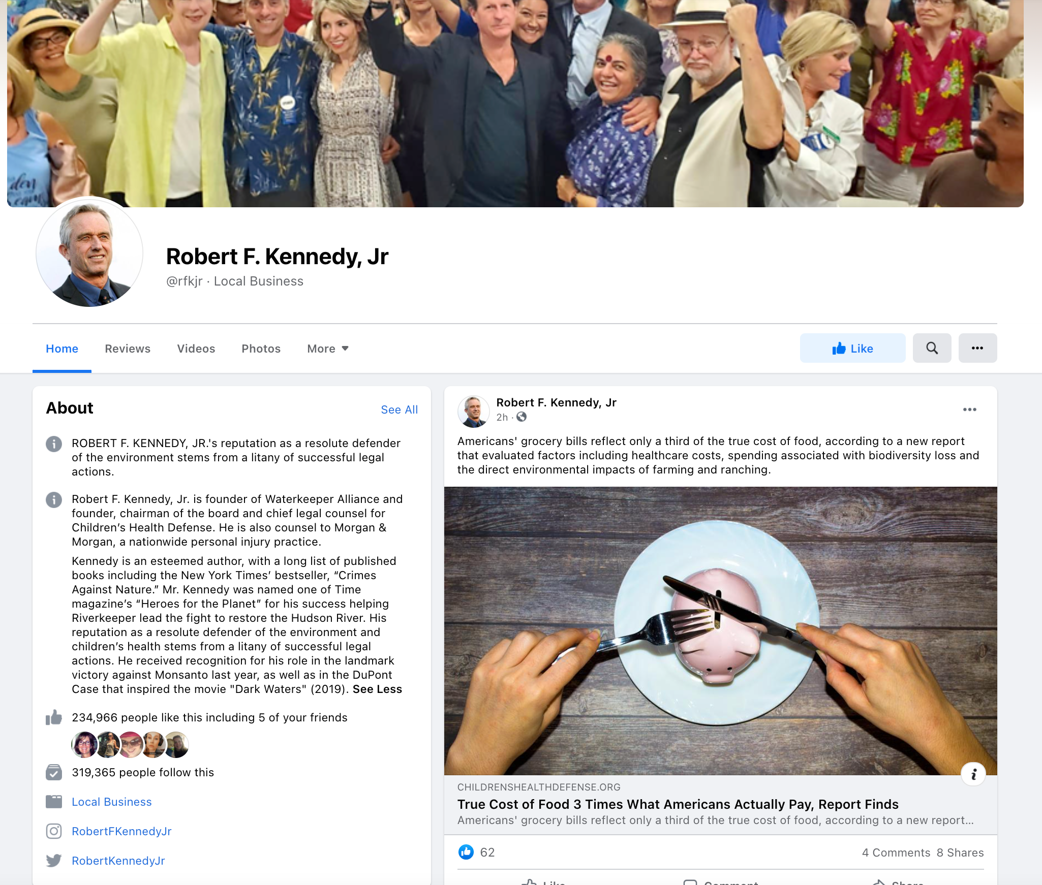image of facebook page