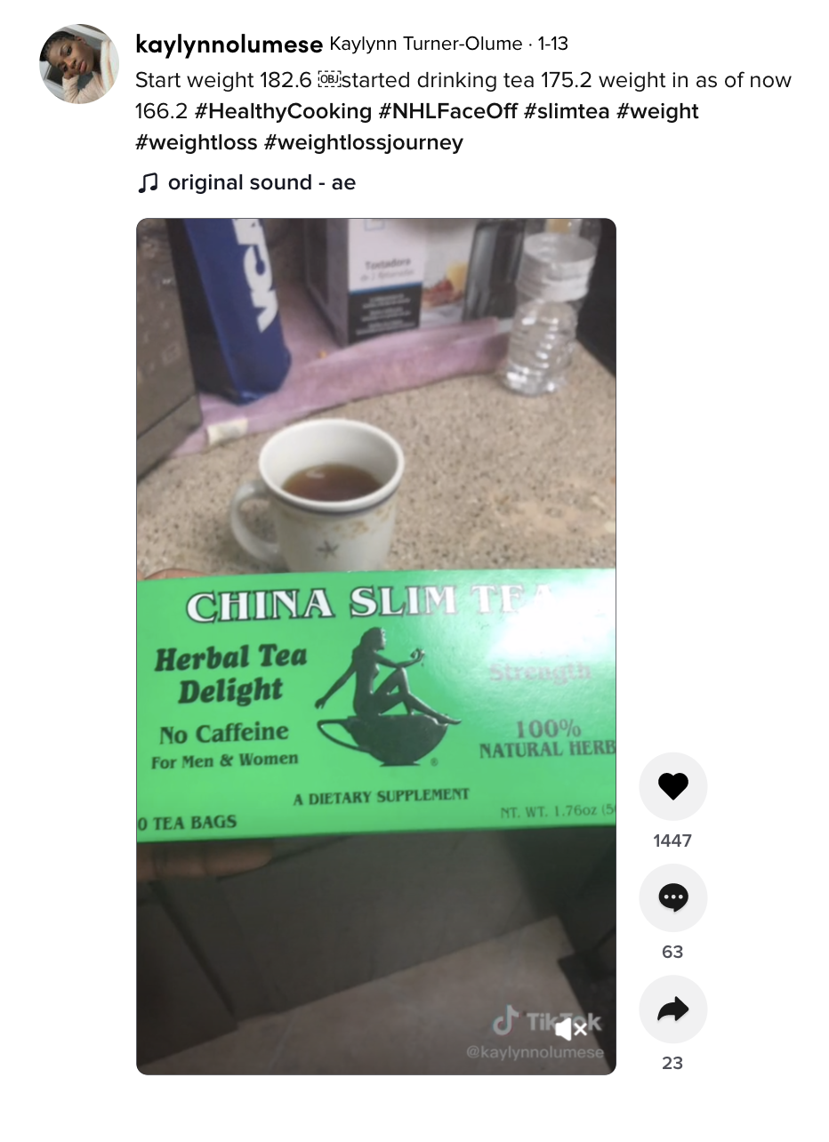 china slim tea tiktok
