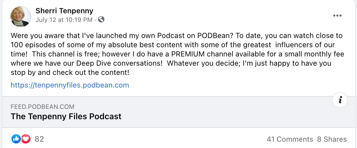 image of facebook post