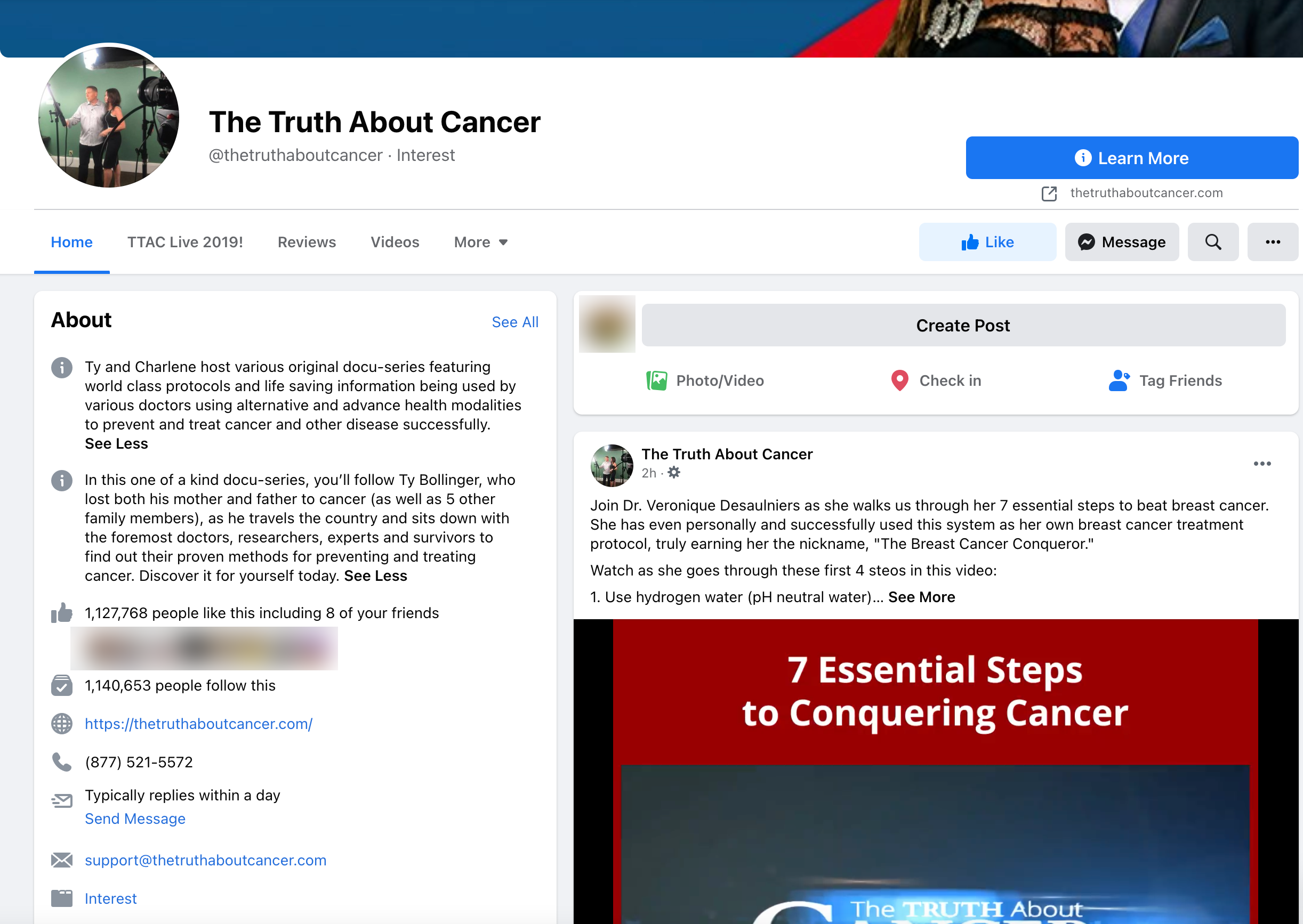 image of facebook page