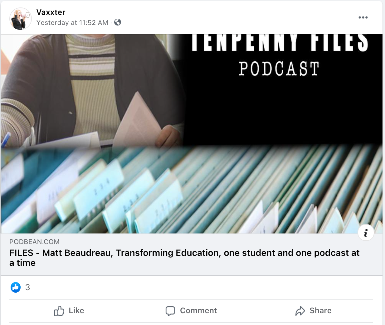 image of facebook post
