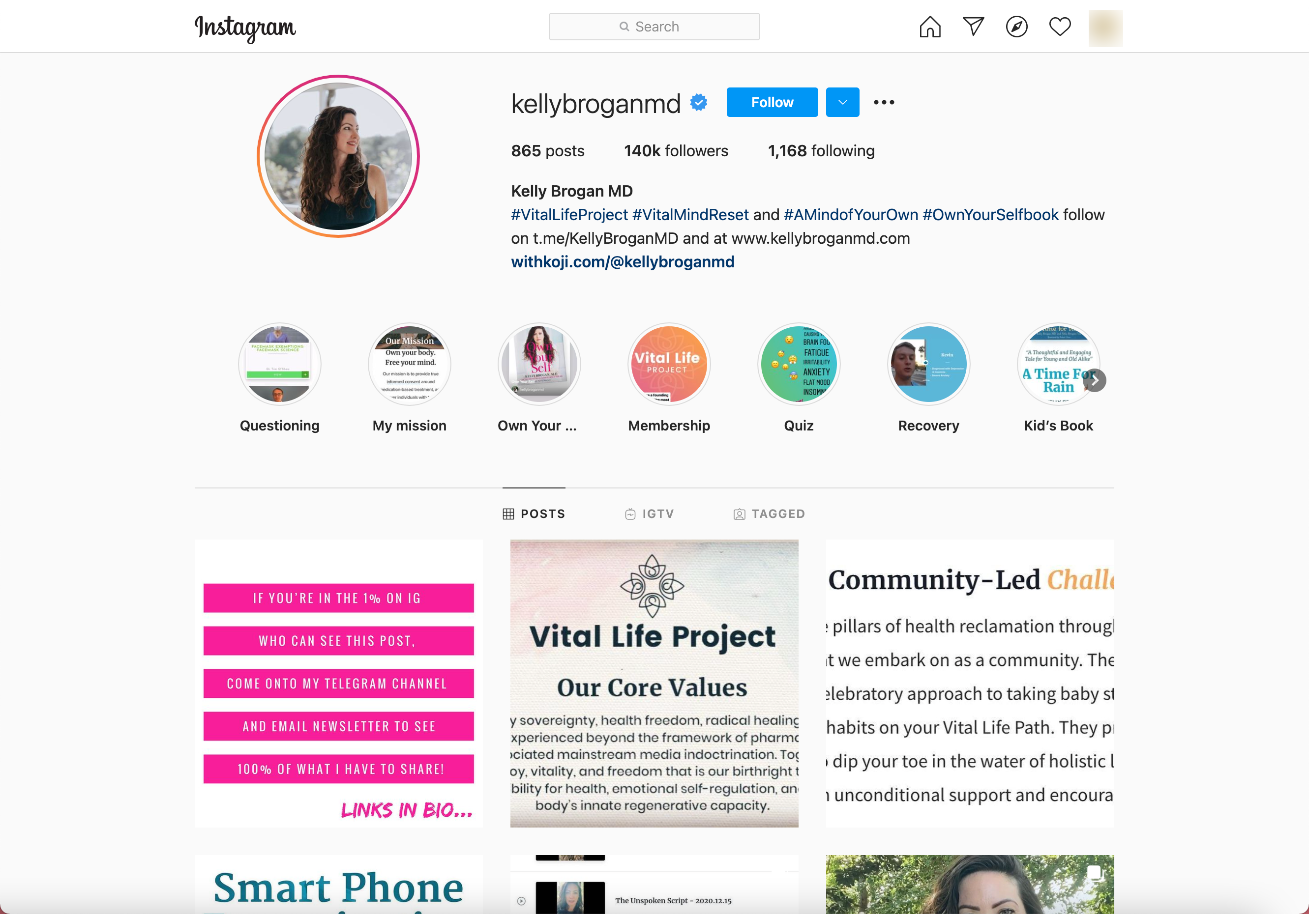 Image of Instagram account