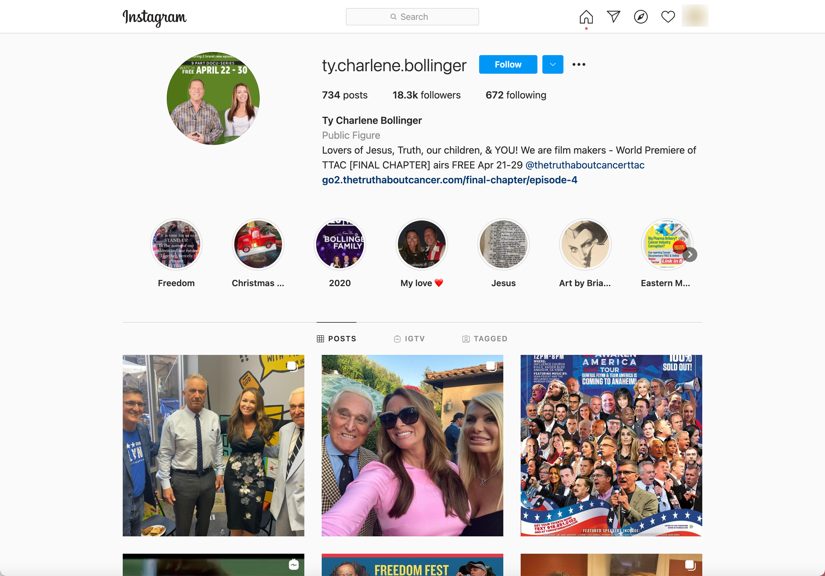 Image of Instagram account 