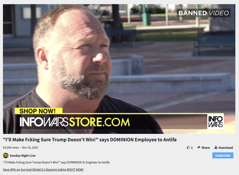 Infowars ad follows smear of Dominion employee Eric Coomer