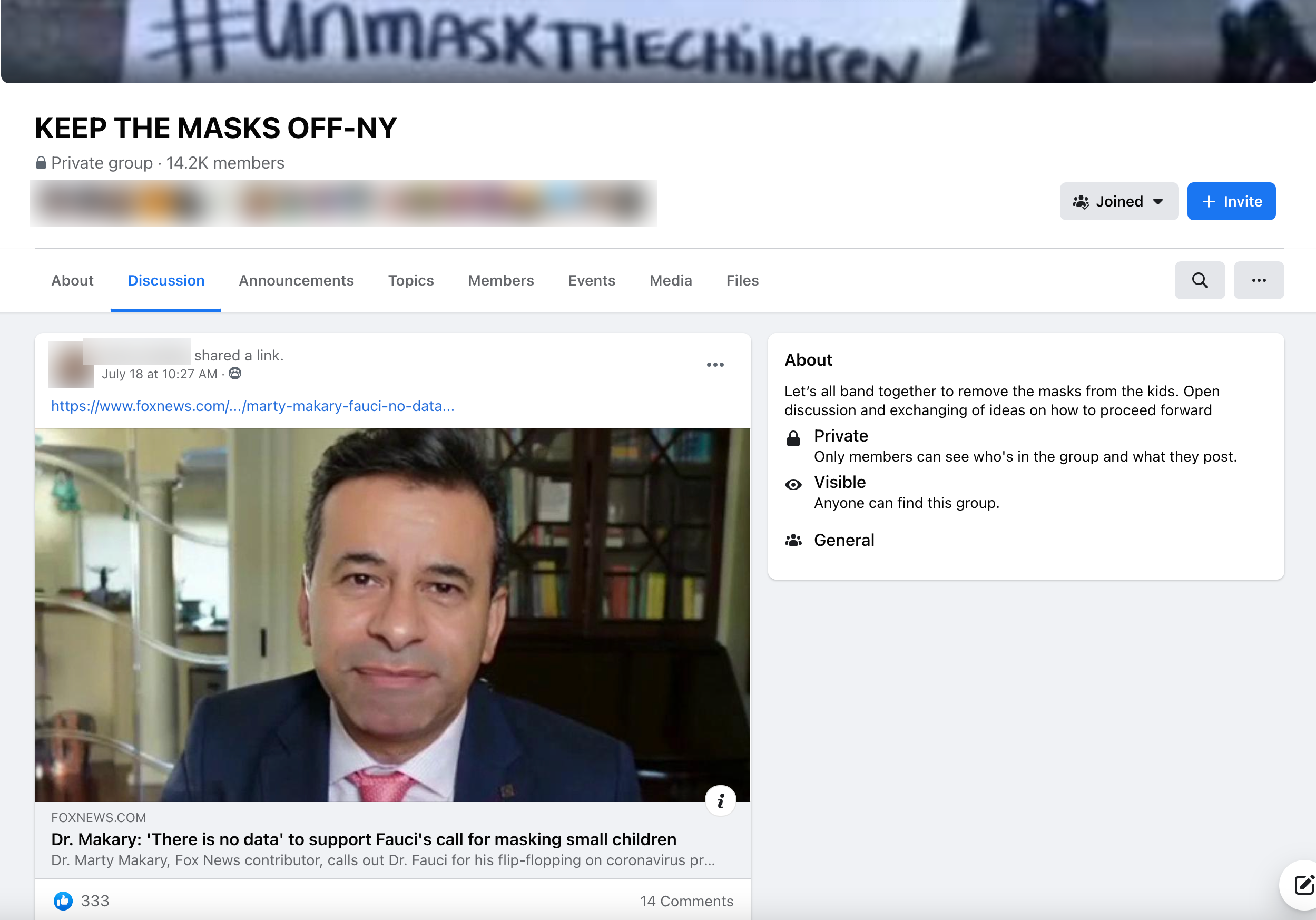 image of facebook post