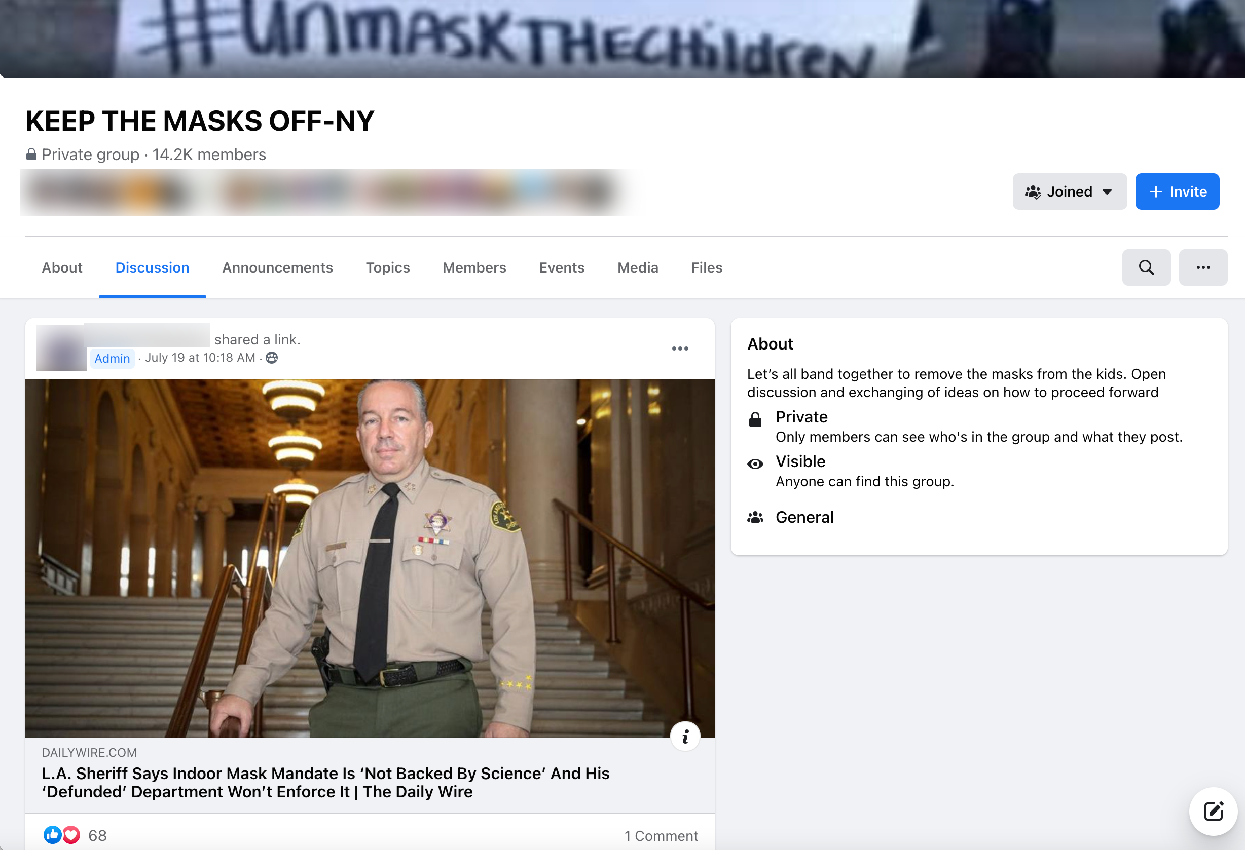 image of facebook post