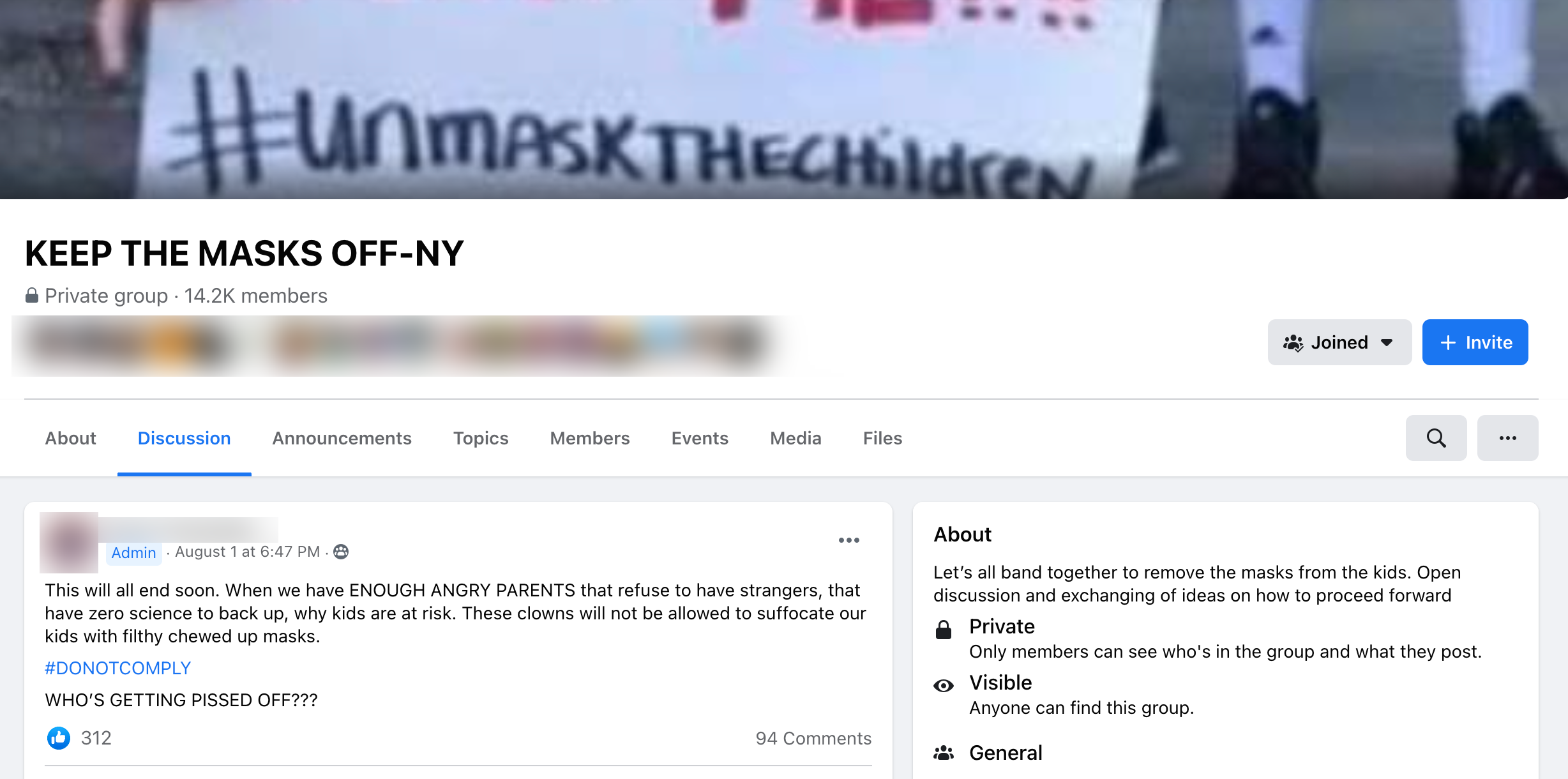 image of facebook post