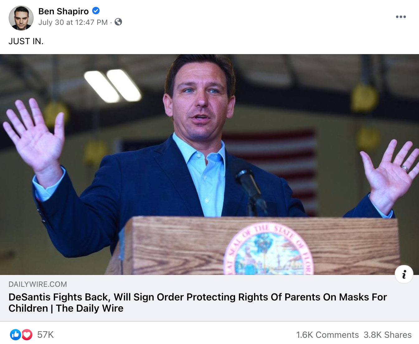 image of facebook post