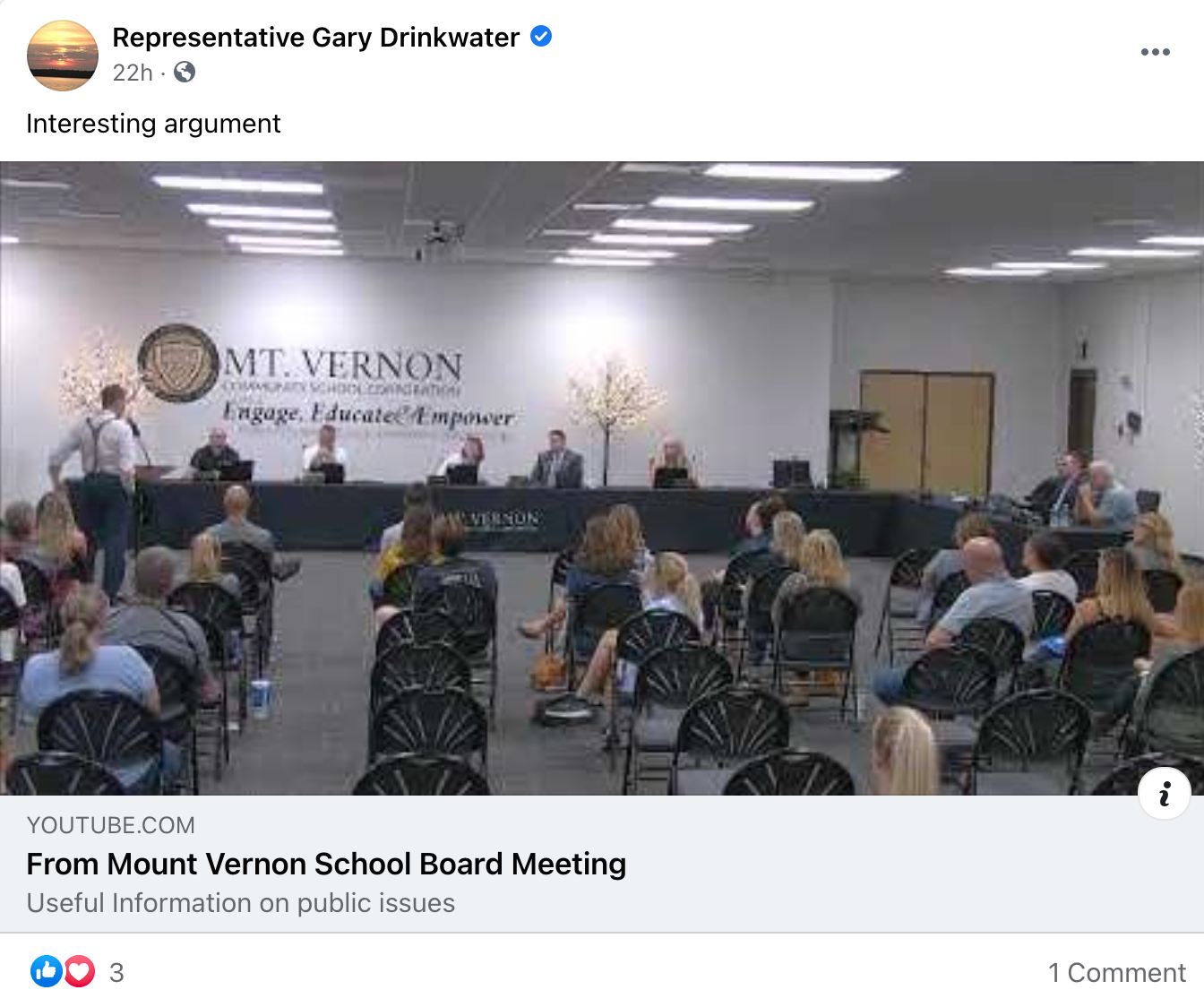 Gary Drinkwater Facebook post