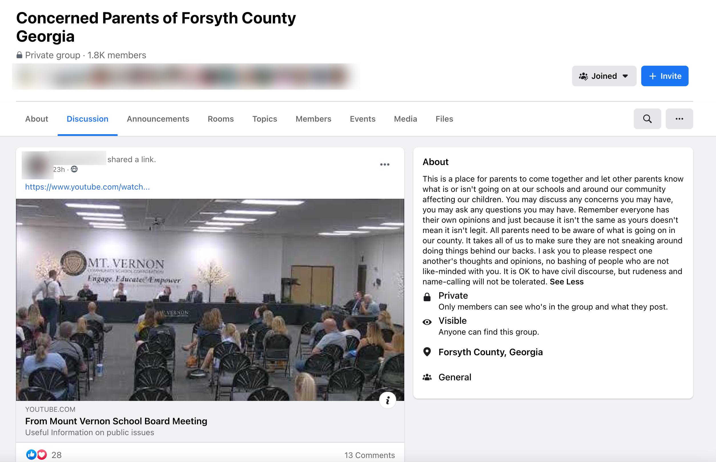 image of facebook post