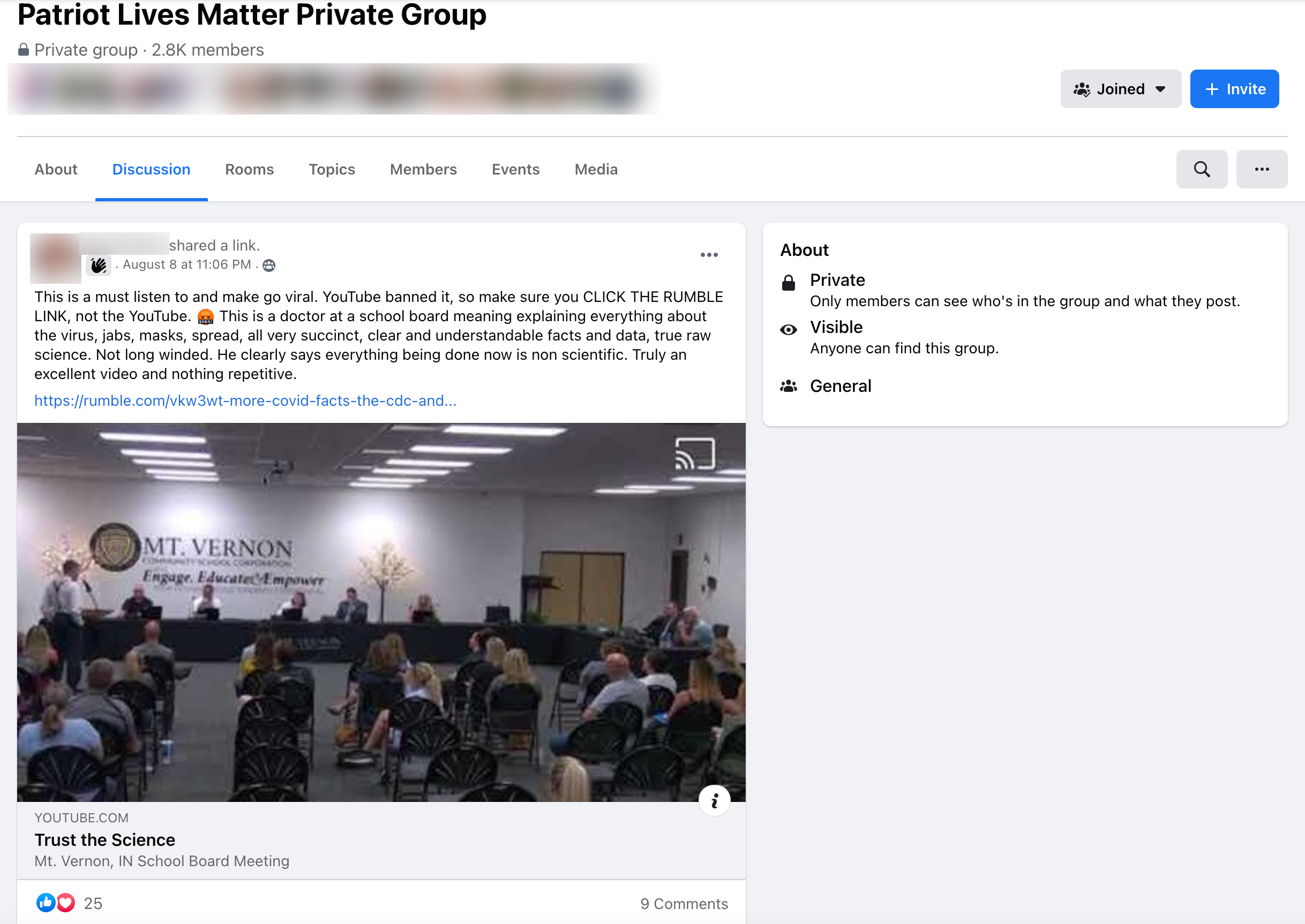 image of facebook post