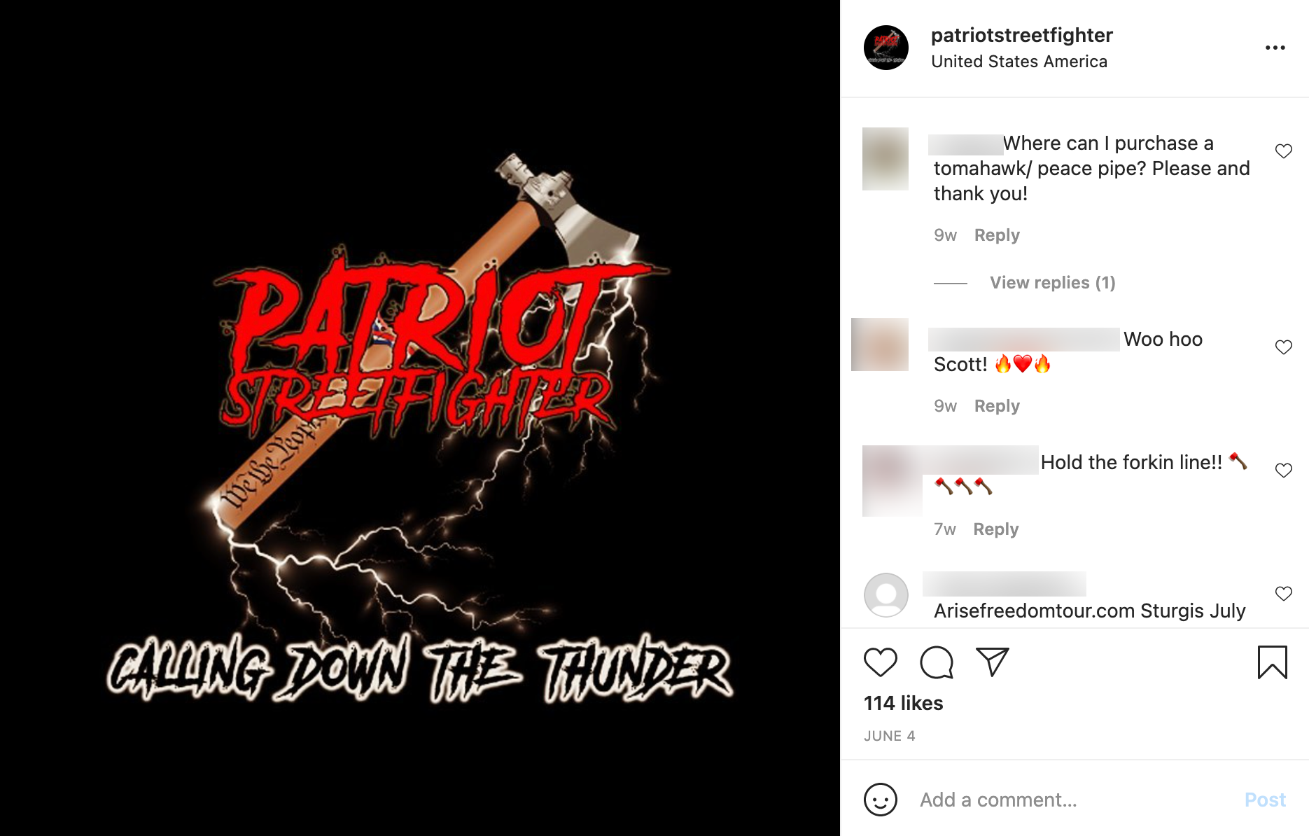 Patriot Streetfighter Instagram