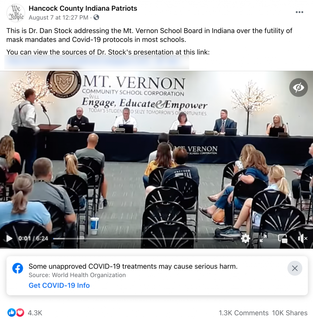 Hancock County Indiana Patriots Facebook Stock video