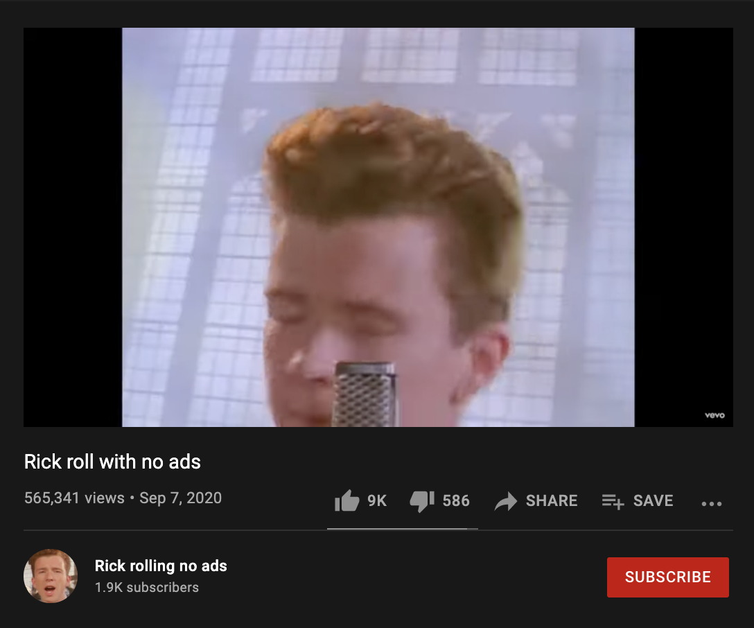 rick roll video