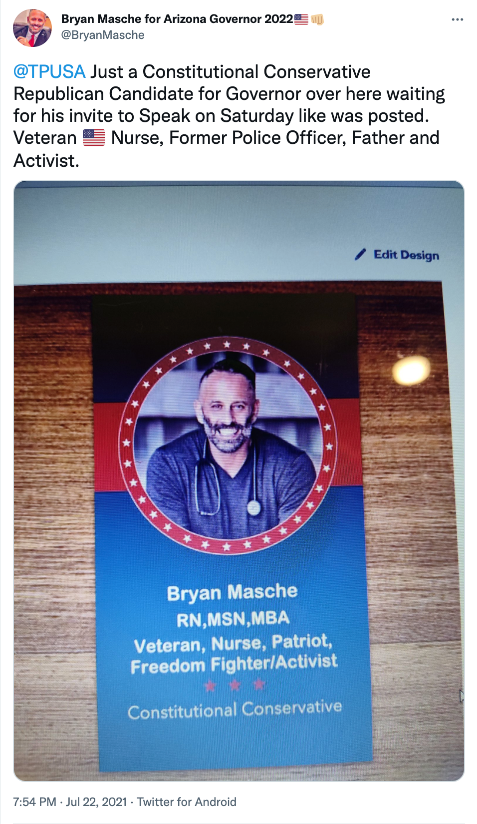 Bryan Masche 2022 campaign