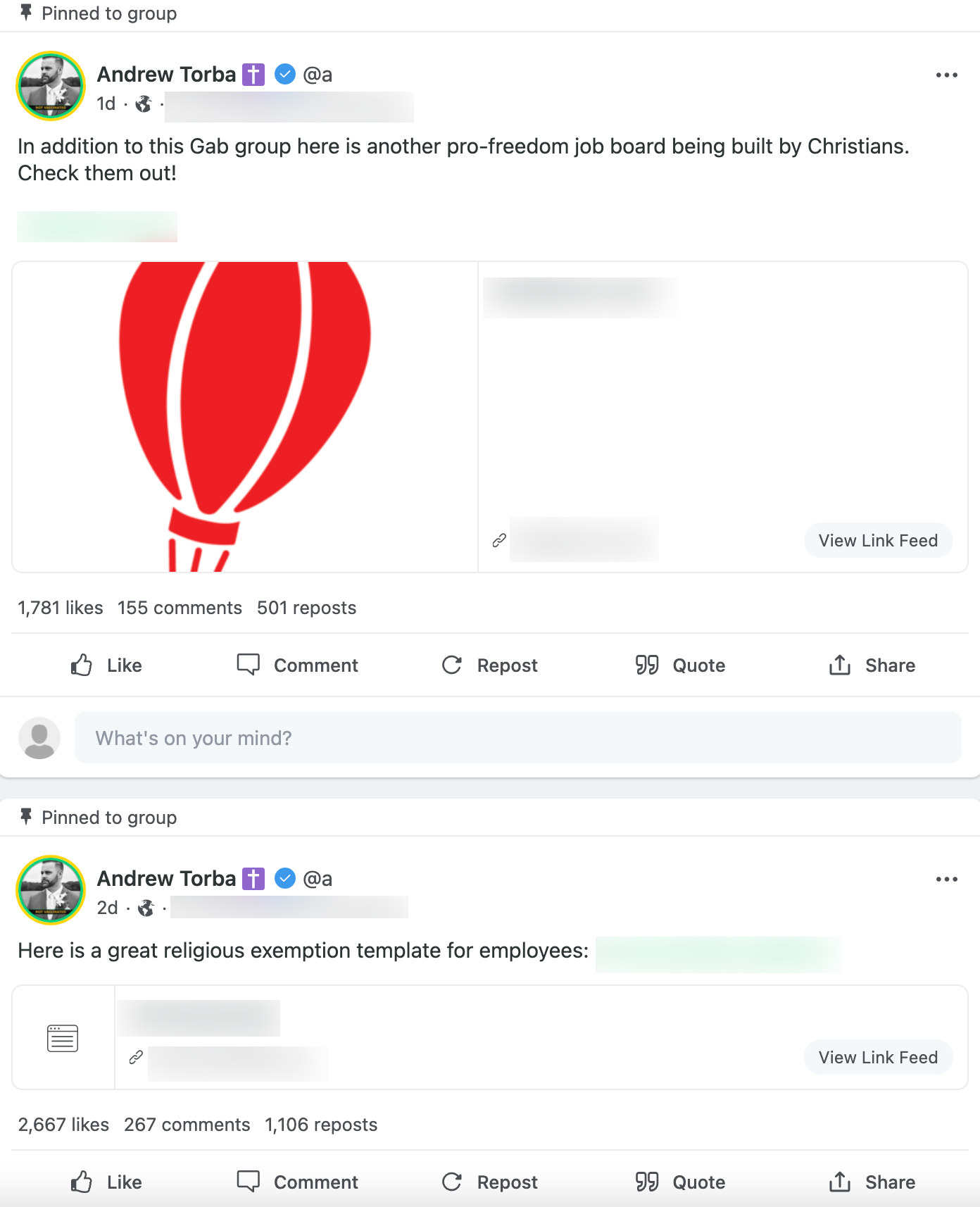 Torba job posting group posts