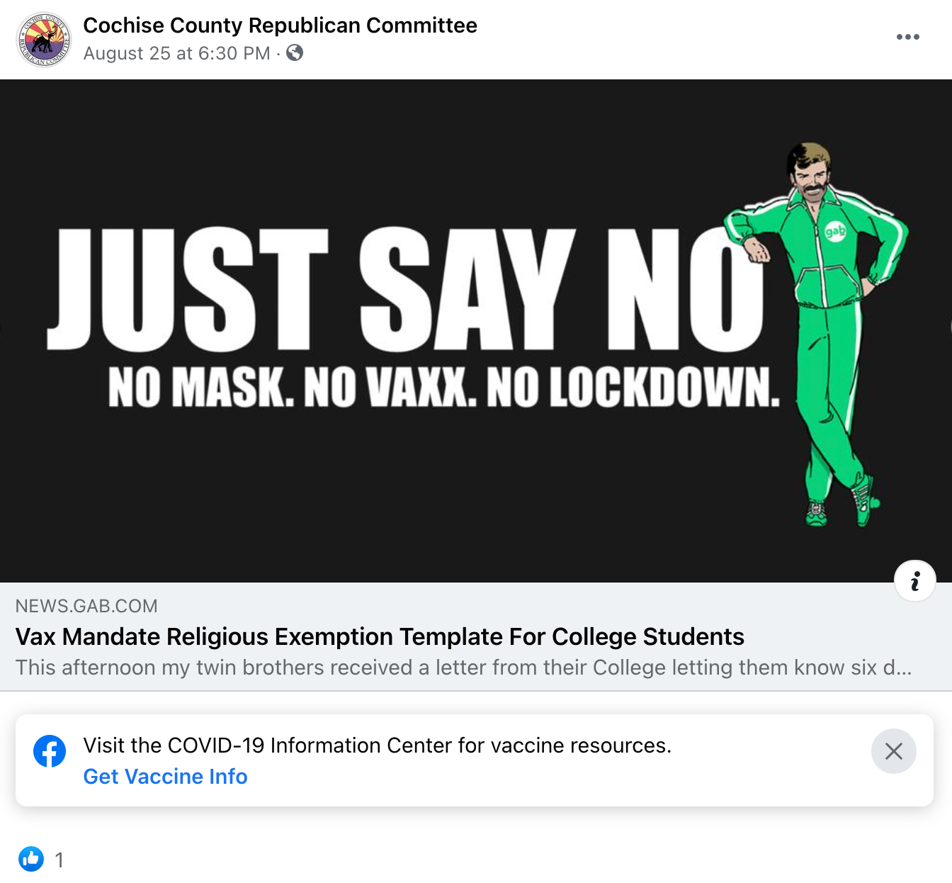 Arizona GOP county Facebook post