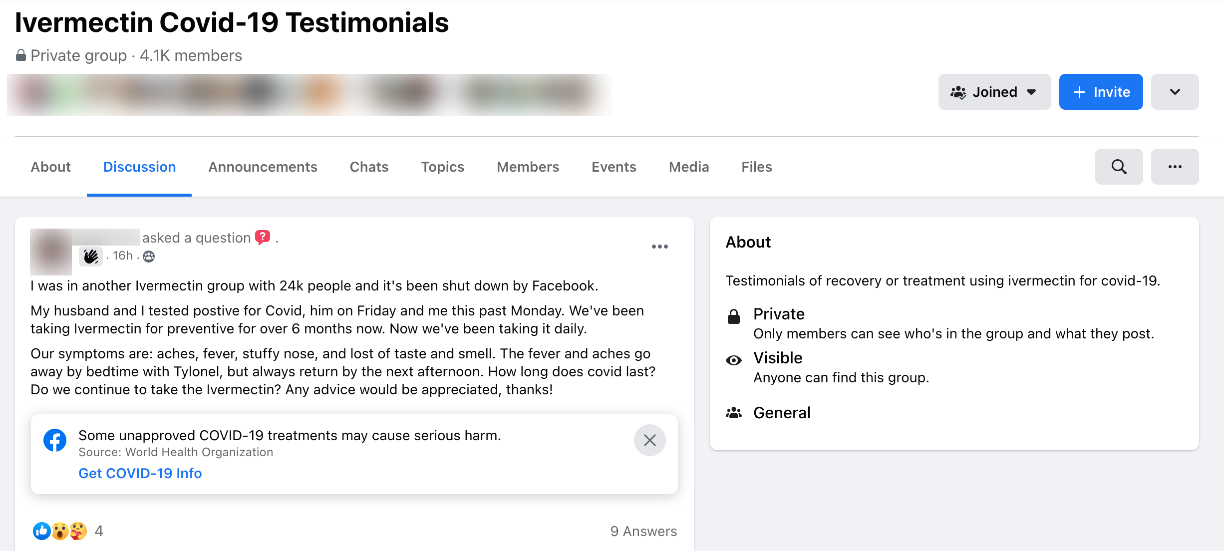 image of facebook post