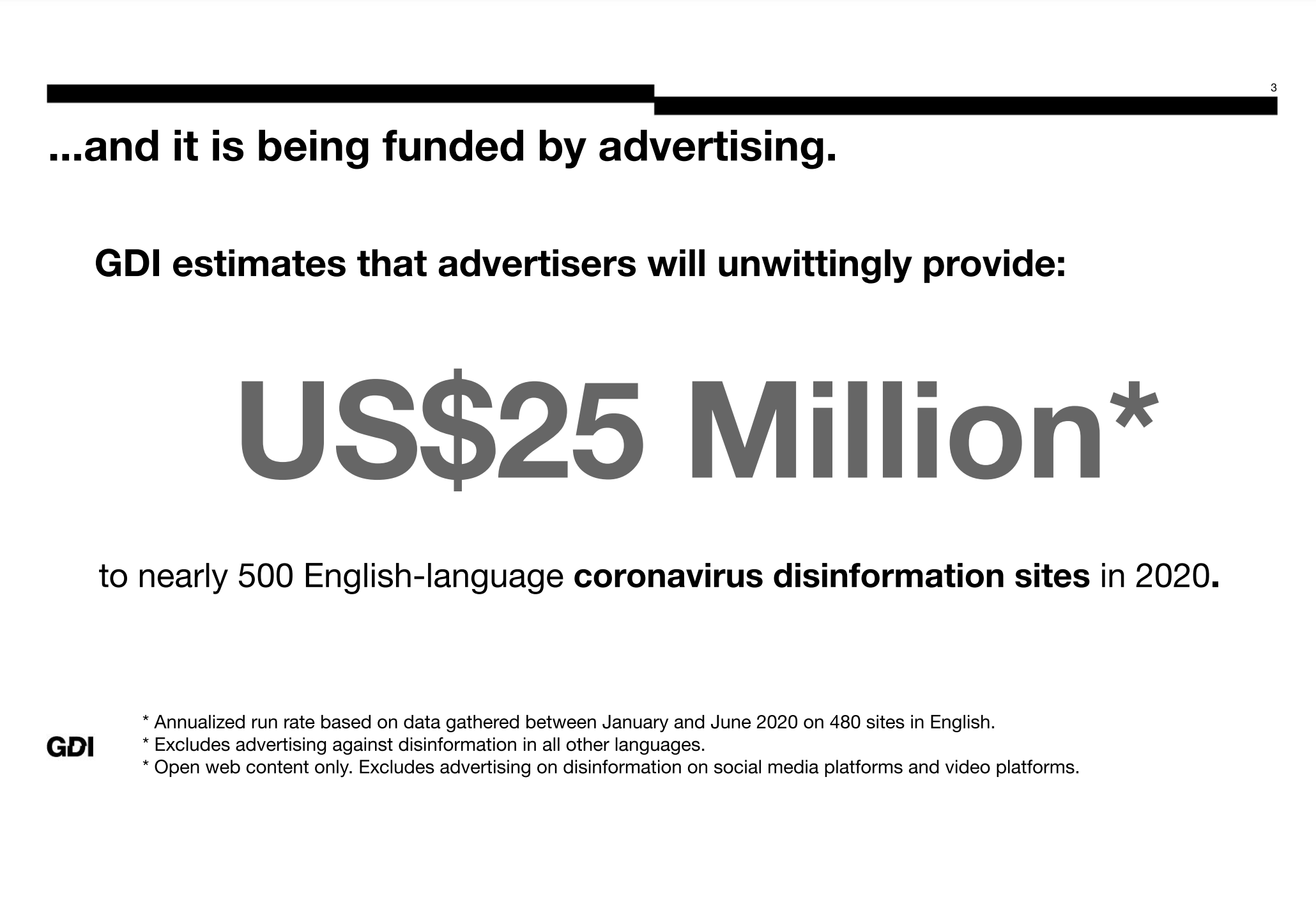 GDI Covid Disinformation earned 25 million in 2020