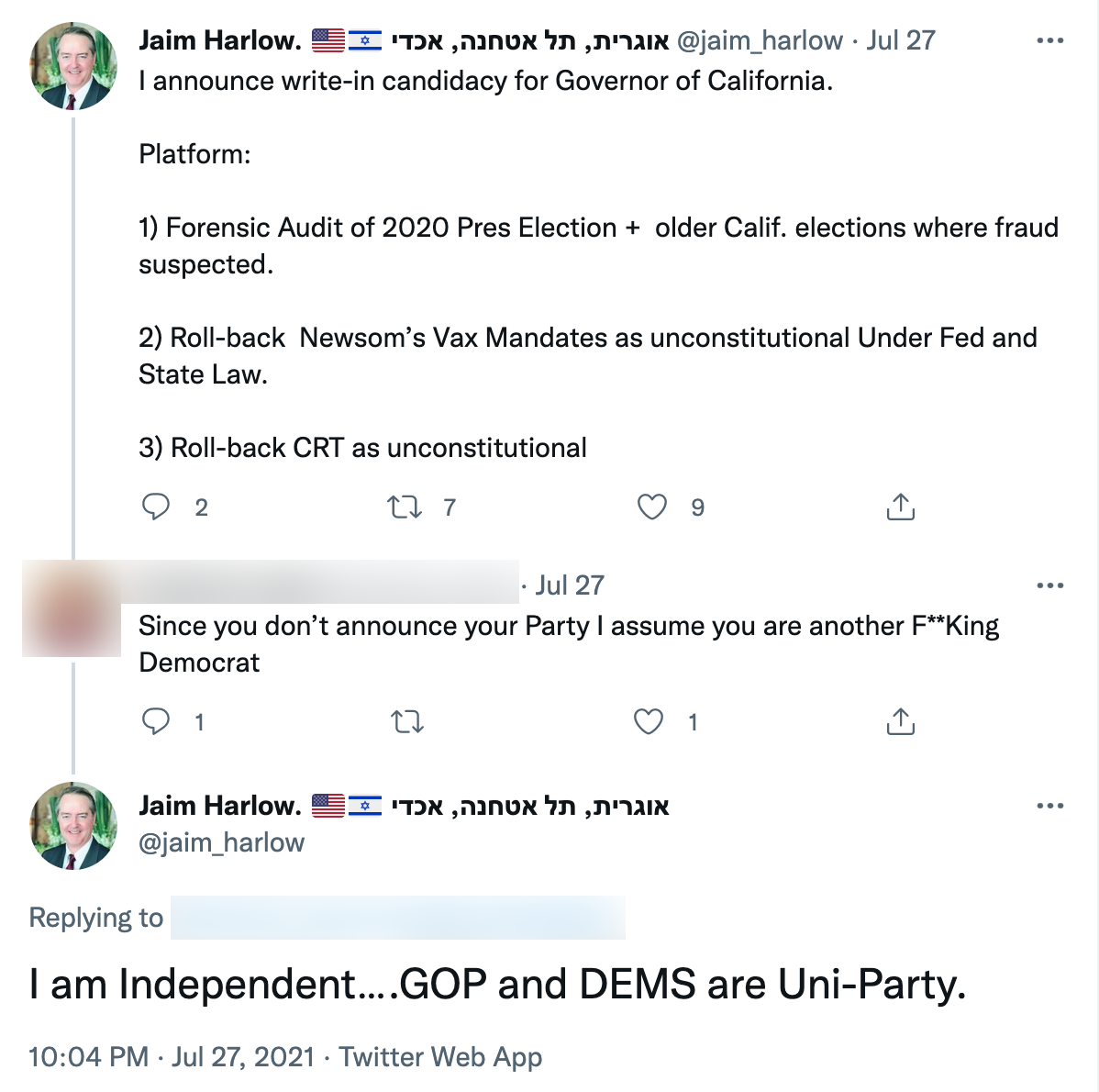 Jaim Harlow 2021 campaign