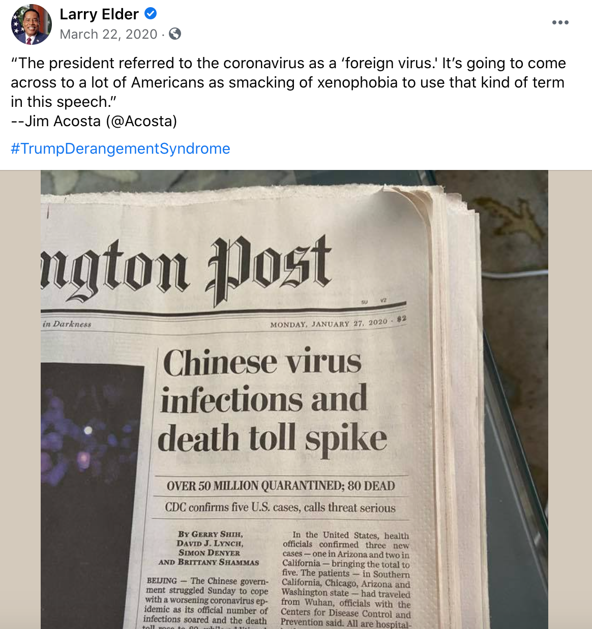 Larry Elder spreading COVID misinformation