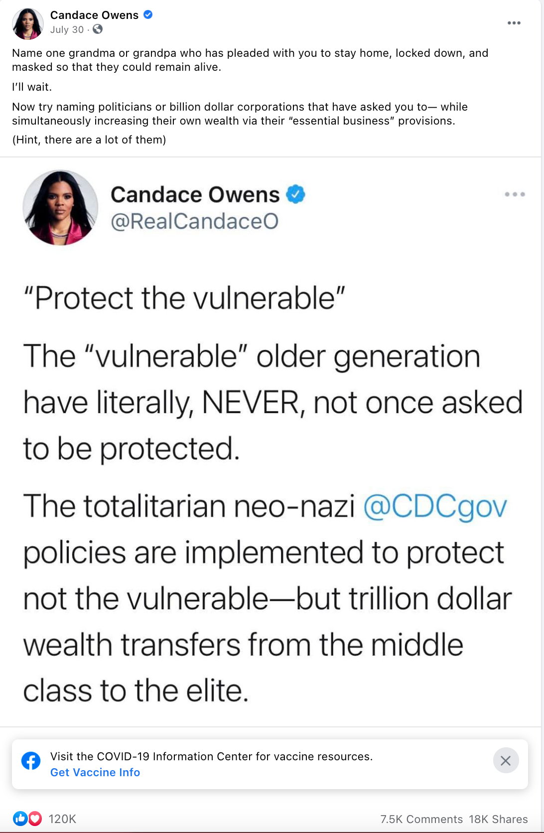 image of facebook post