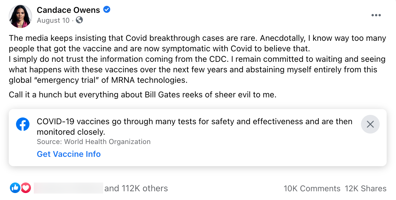 image of facebook post