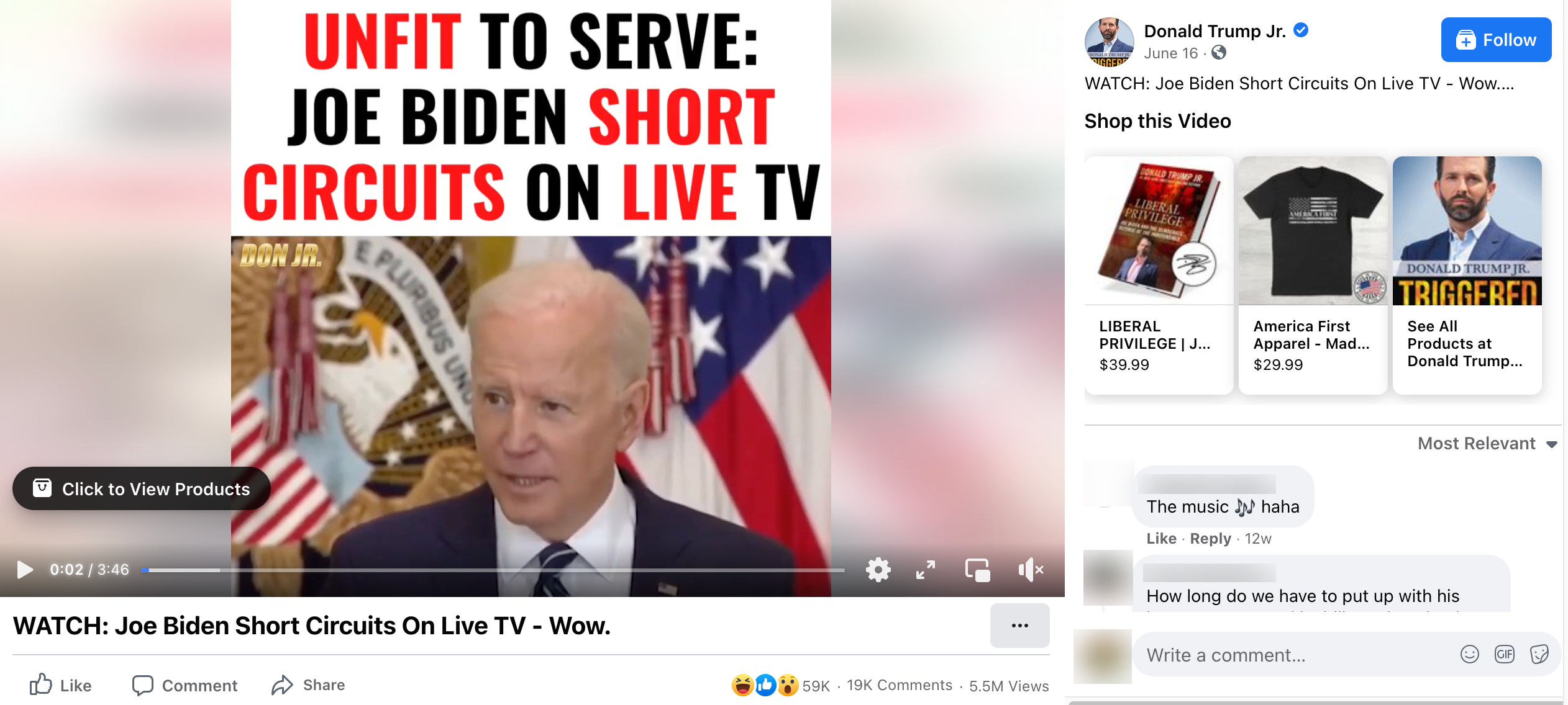 image of facebook post