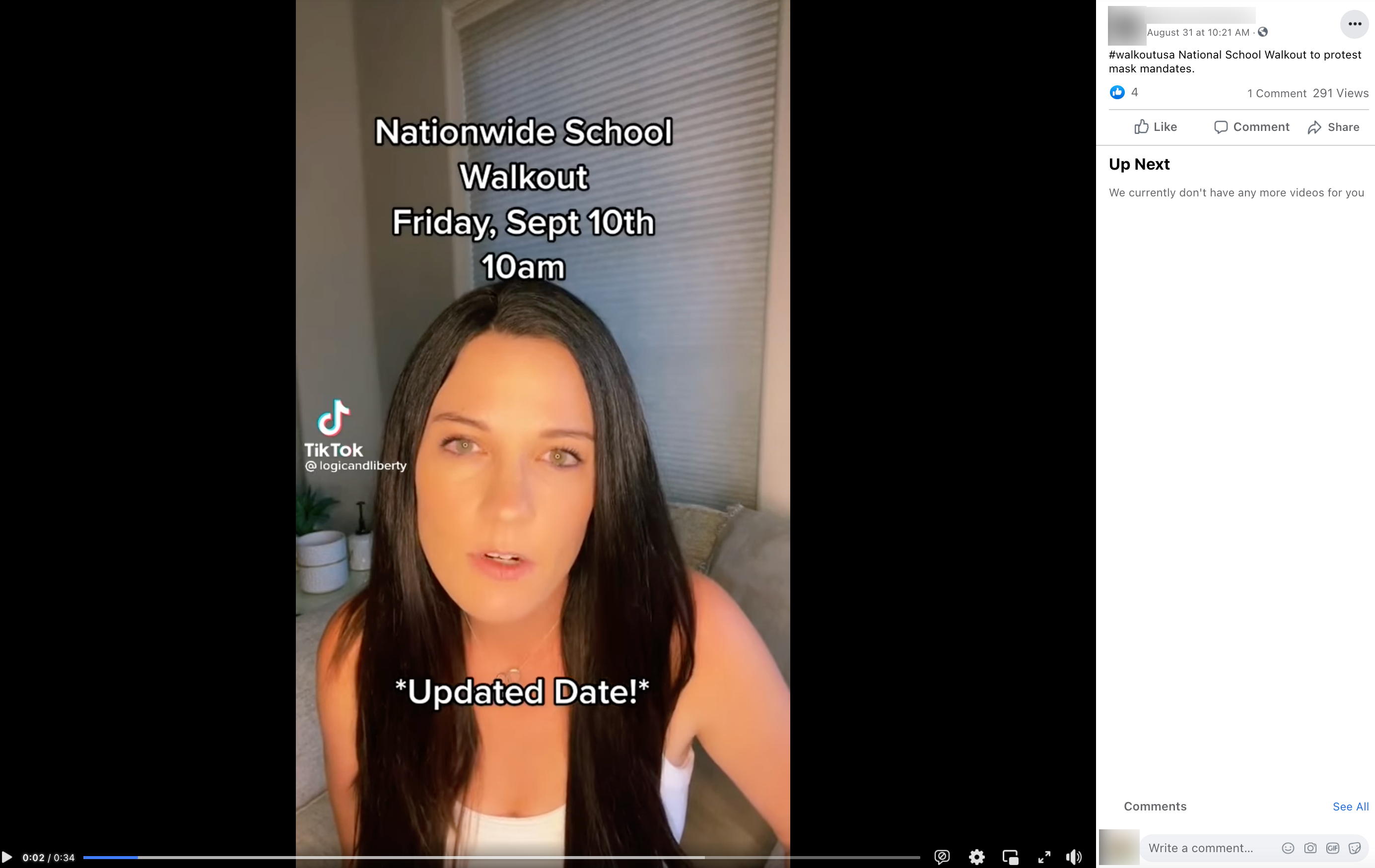 image of facebook post