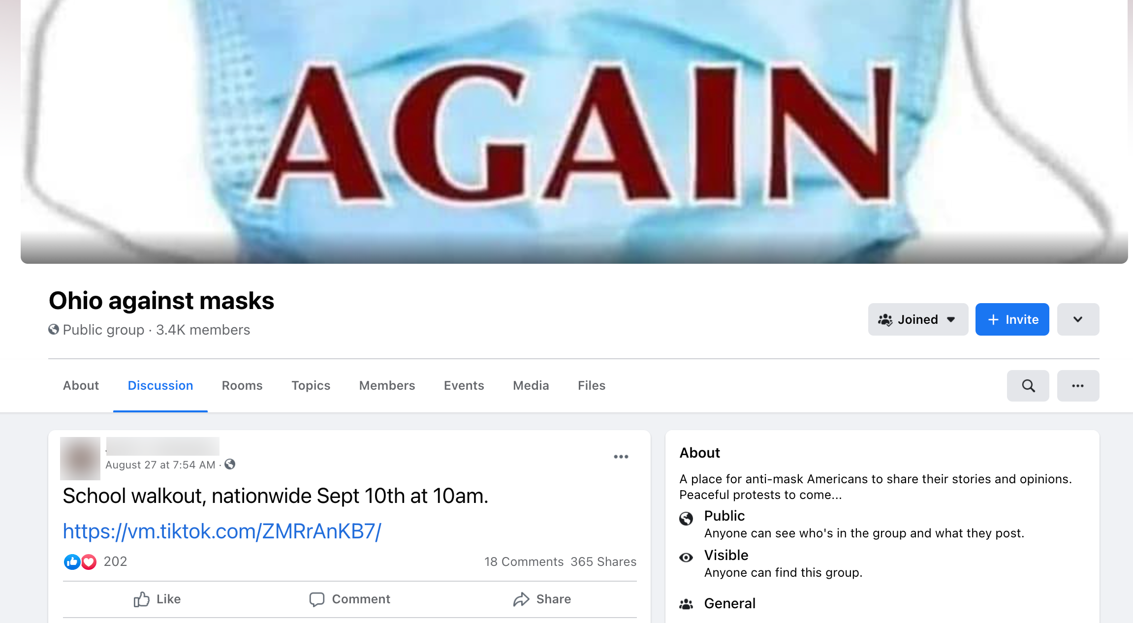 image of facebook post