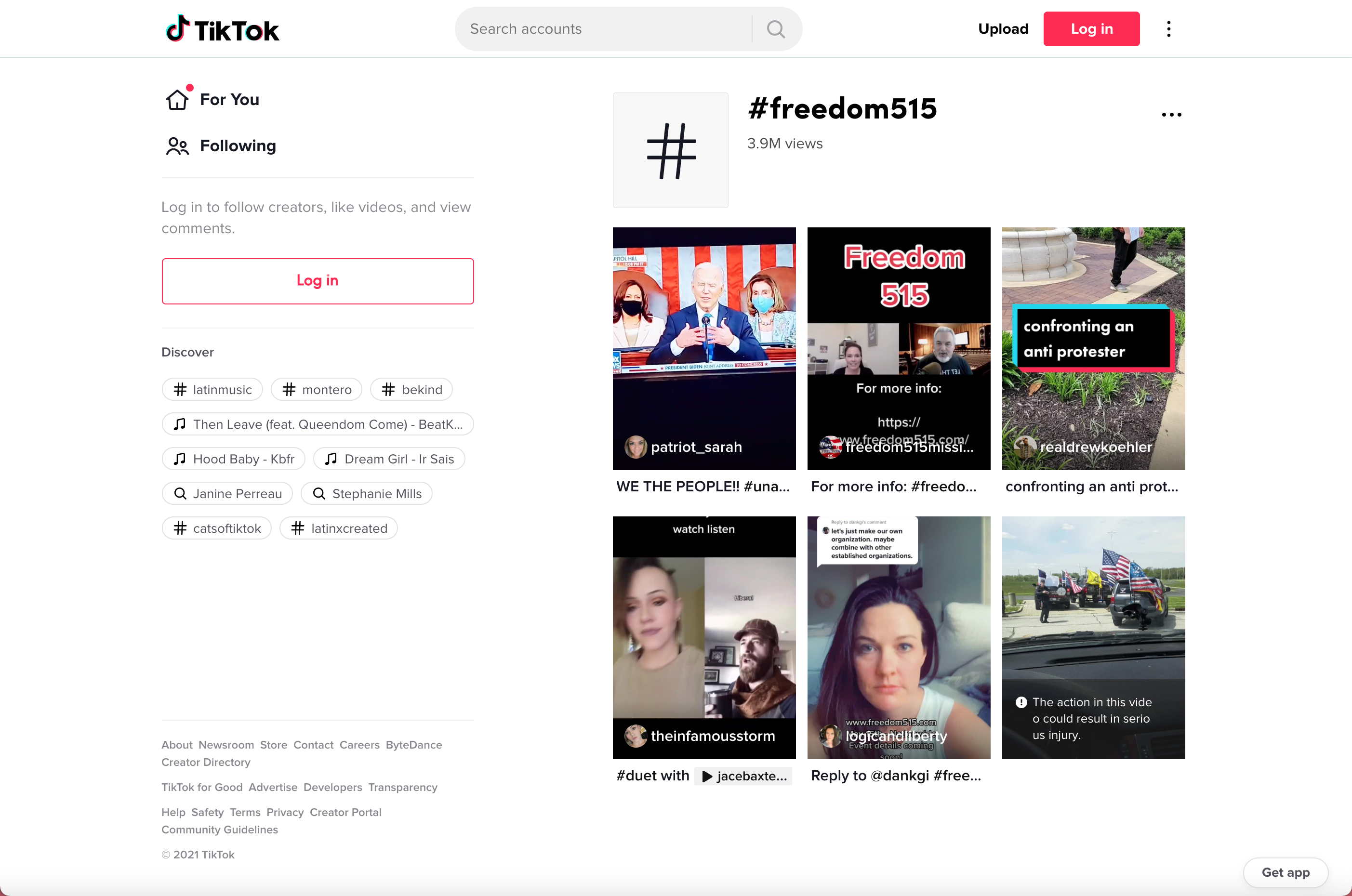 image of tiktok hashtag #freedom515
