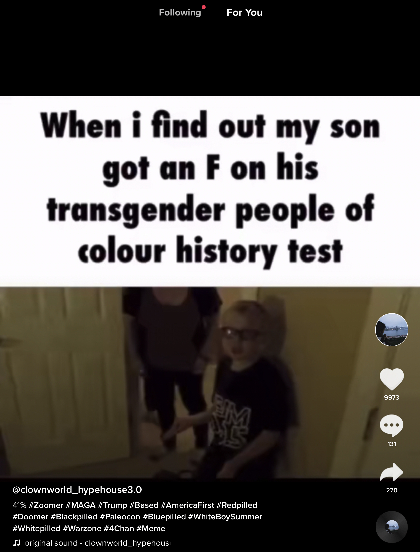 "When I find out my son got an F on his transgender people of colour history test"