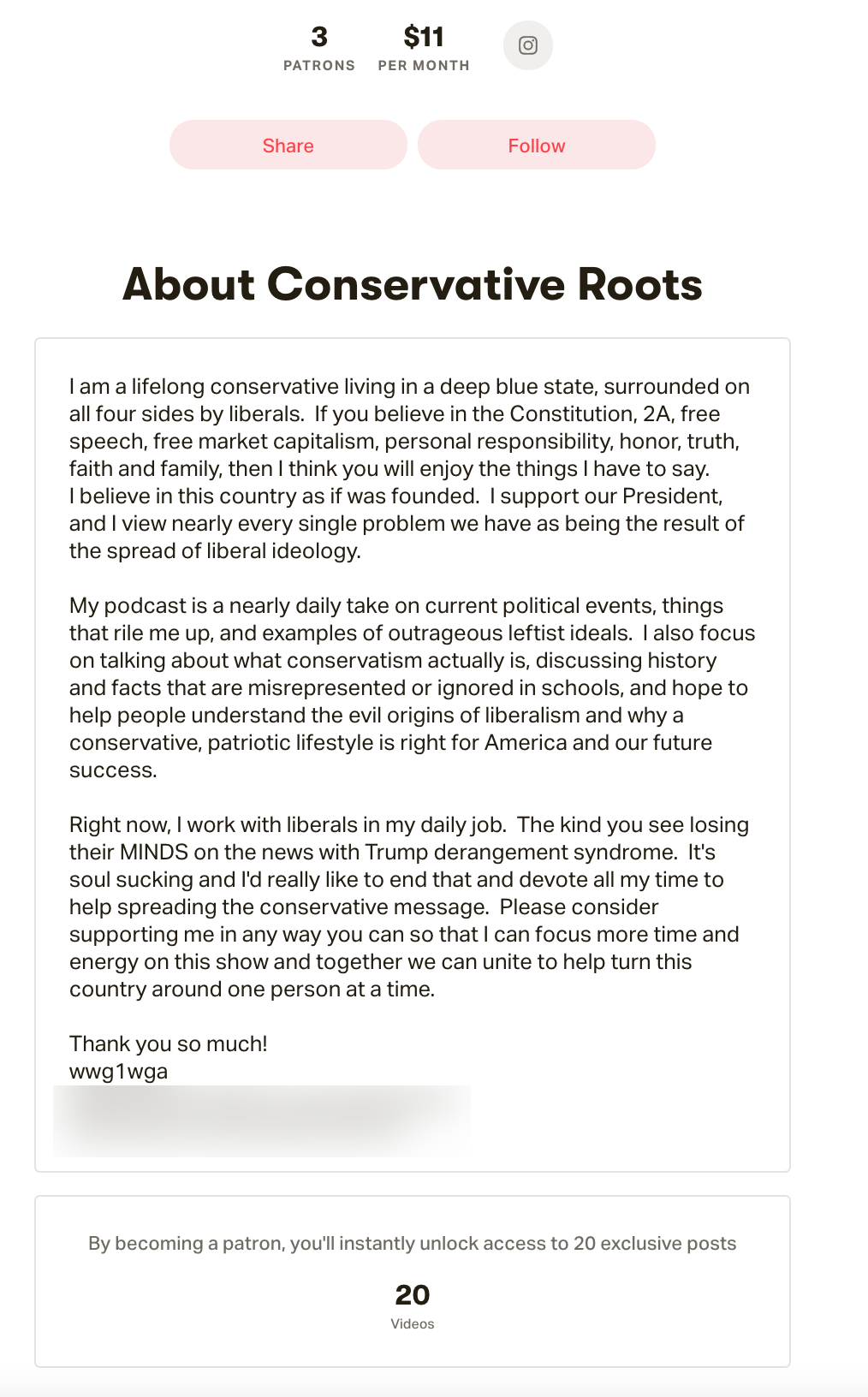Conservative Roots Patreon