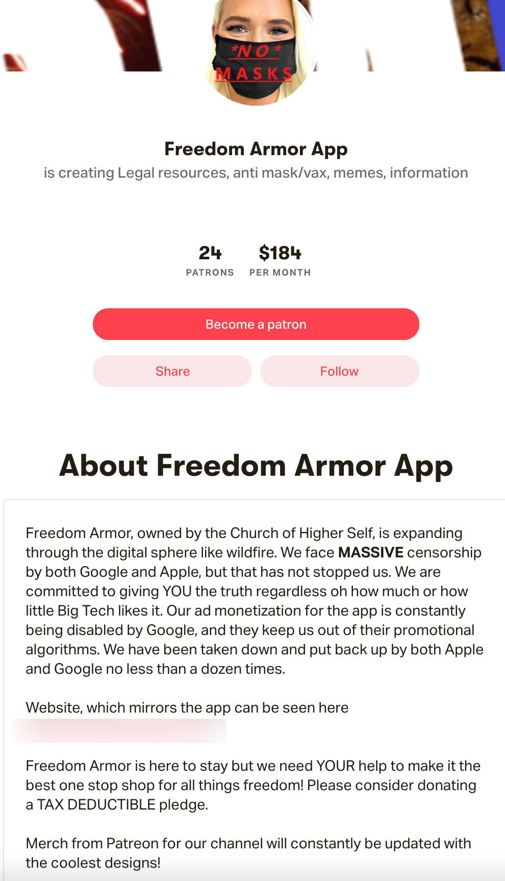 Freedom Armor App Patreon