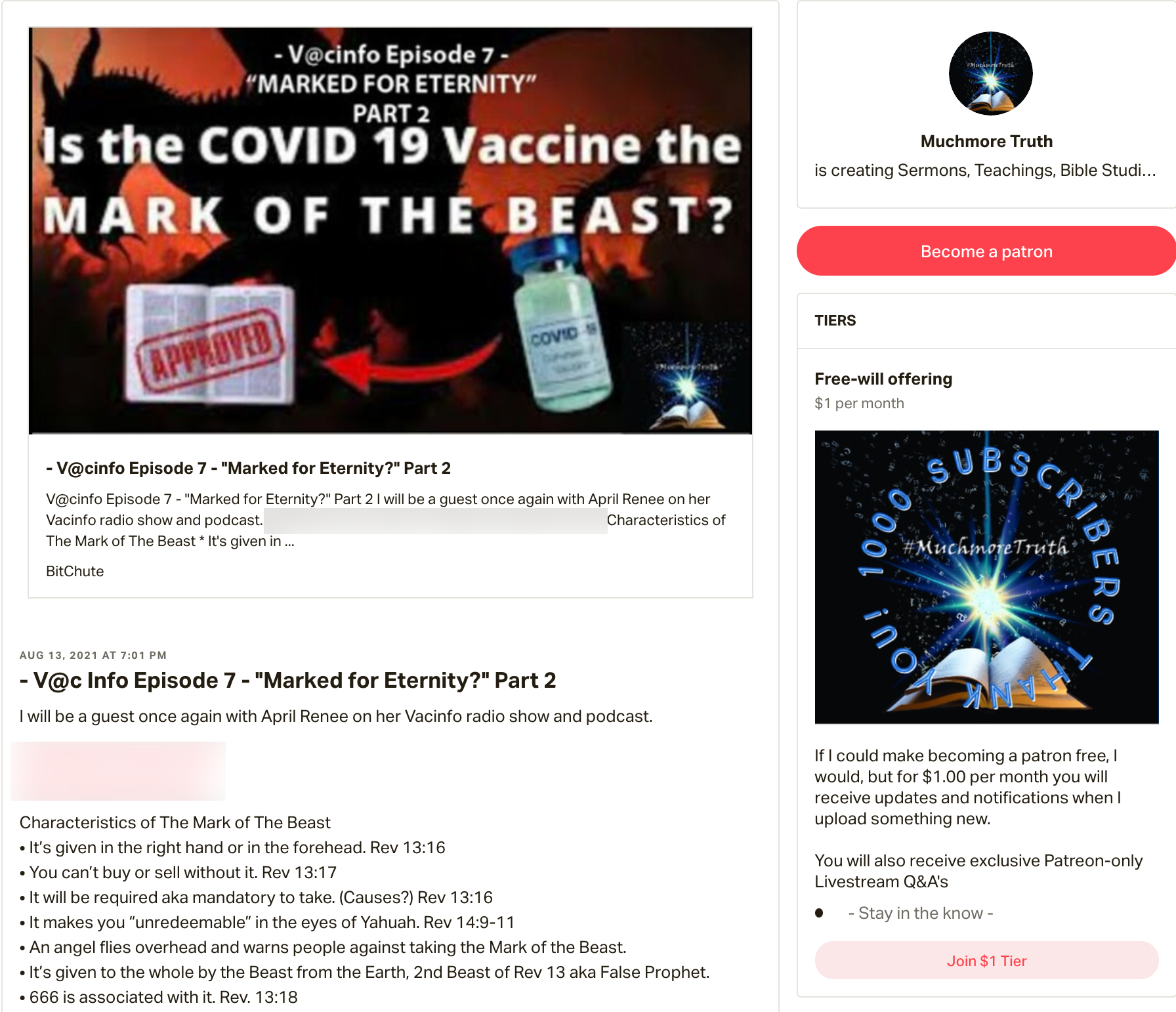 Muchmore Truth Patreon