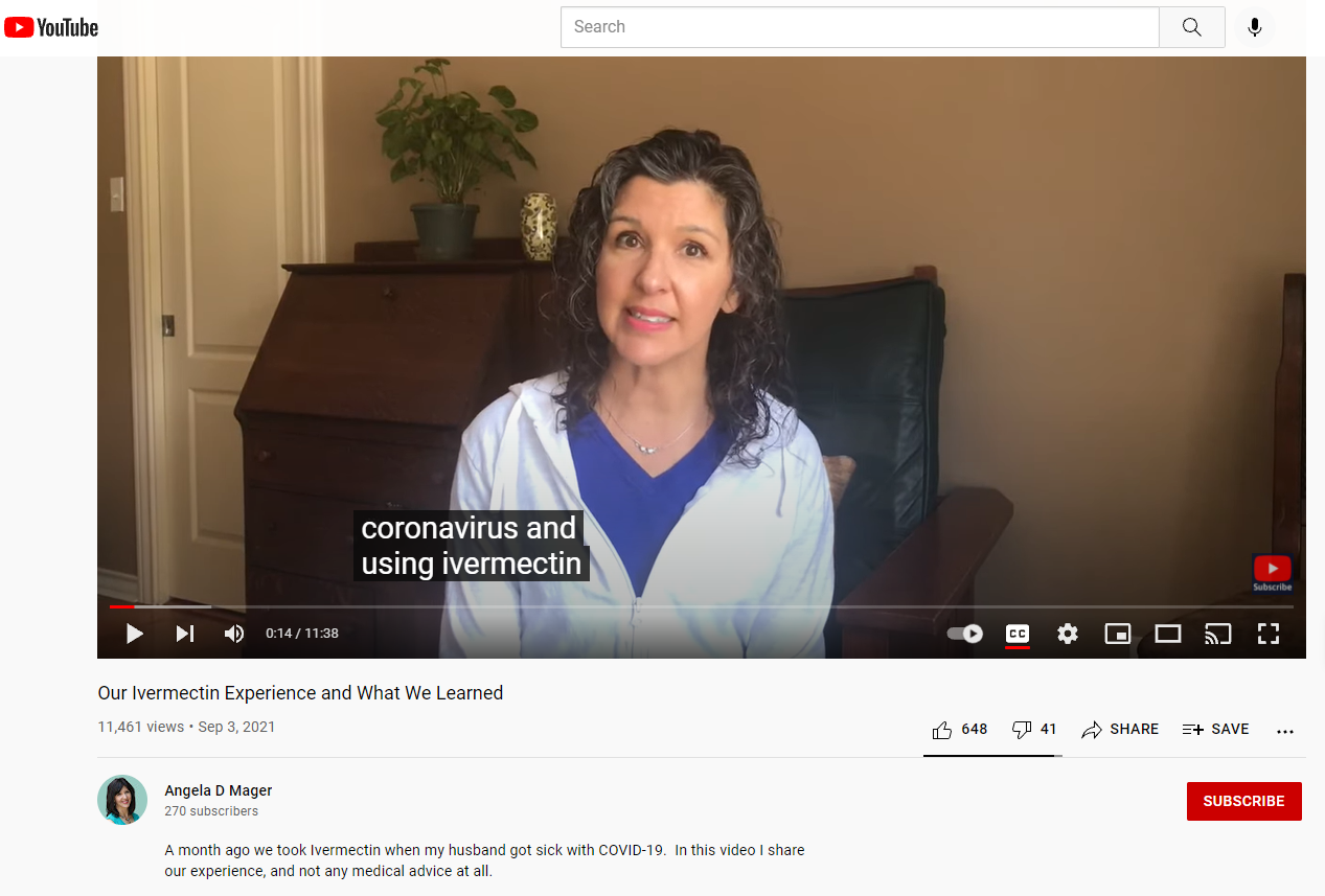 my experience with ivermectin youtube video 
