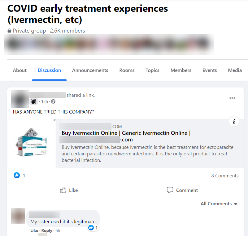 Post from "COVID early treatment experiences (Ivermectin, etc)" - September 29, 2021